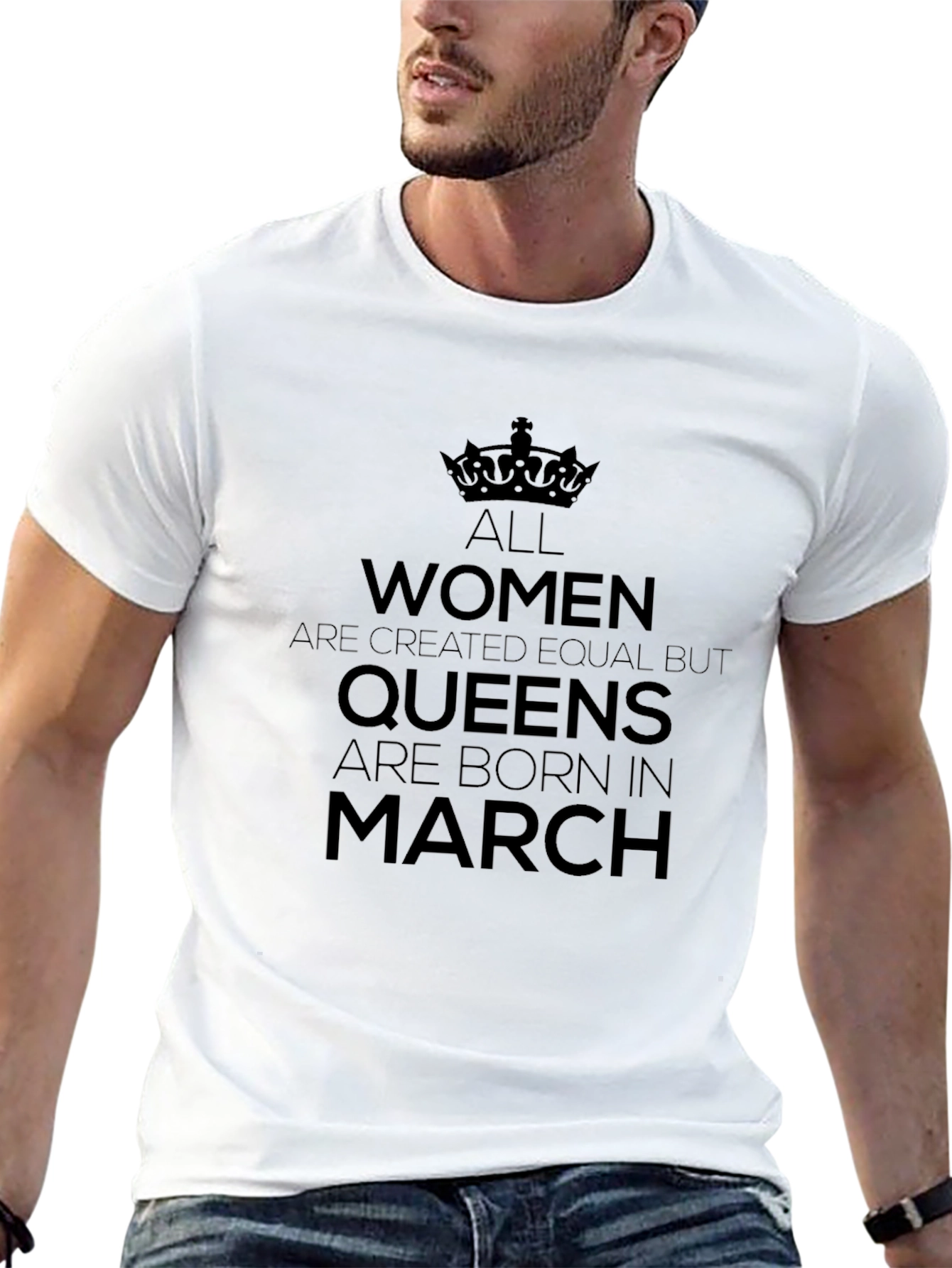Queens Born in March Black T-Shirt