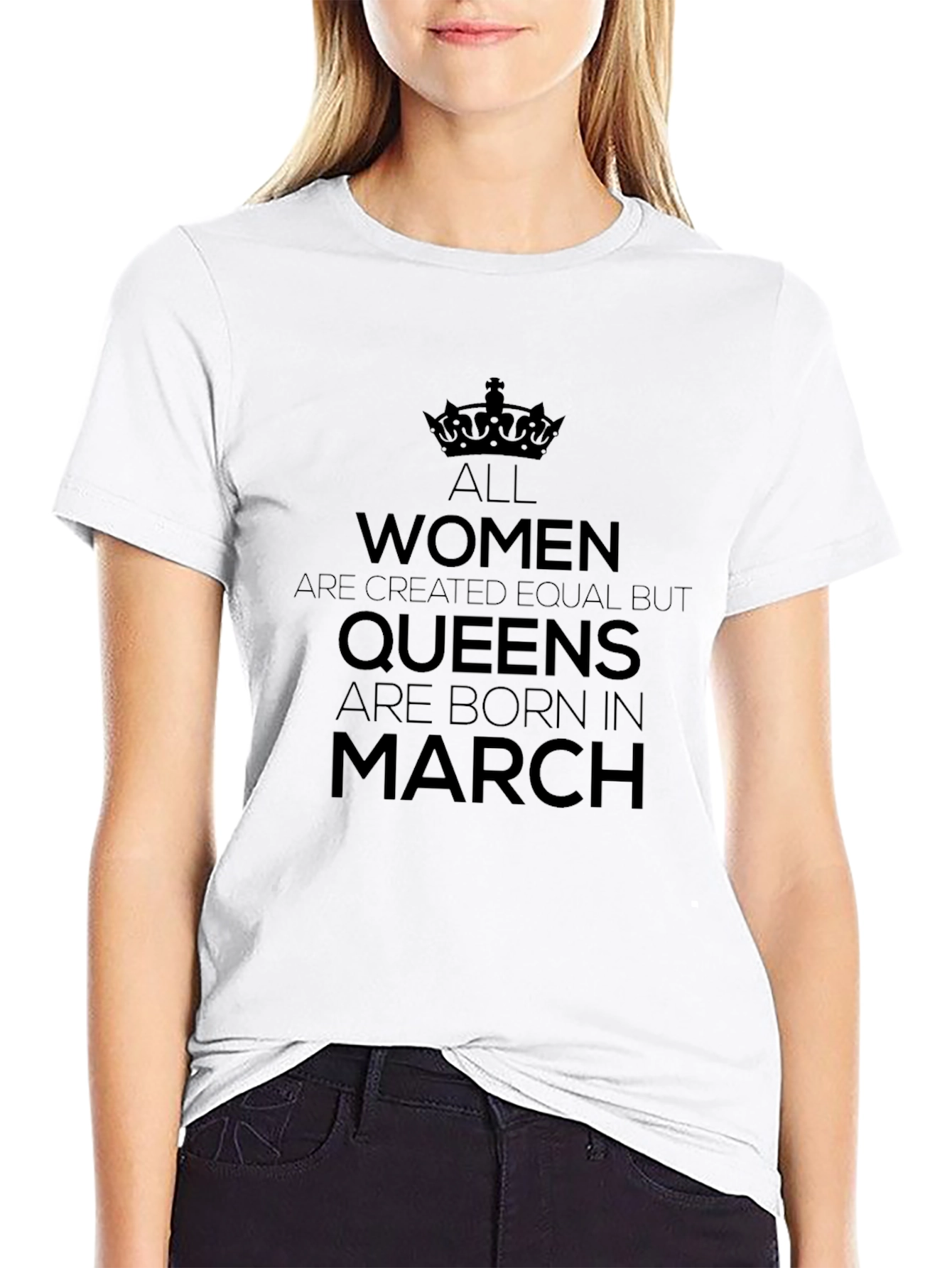 Queens Born in March Black T-Shirt