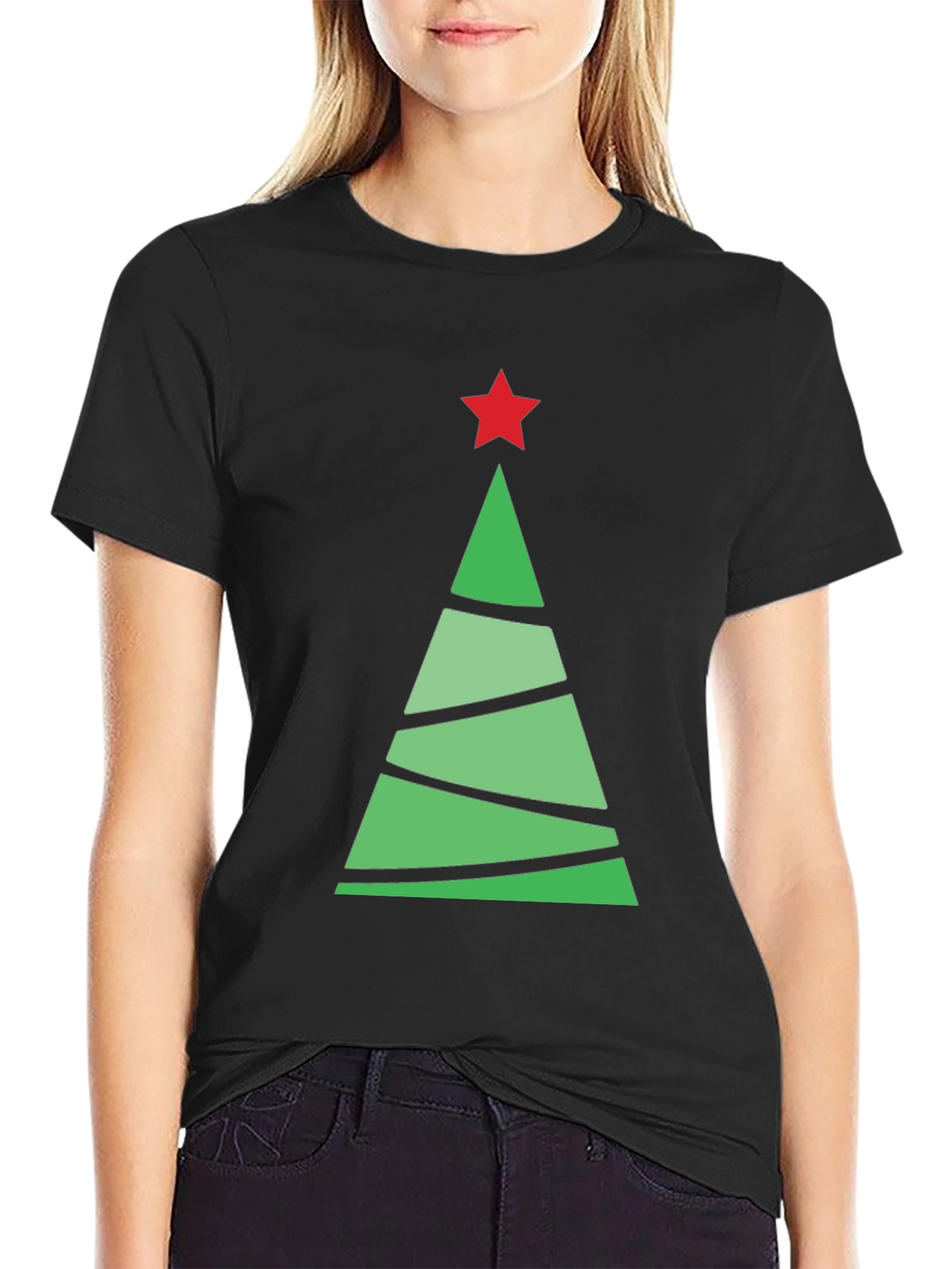 Festive Holiday Tree Graphic Tee - Christmas Style