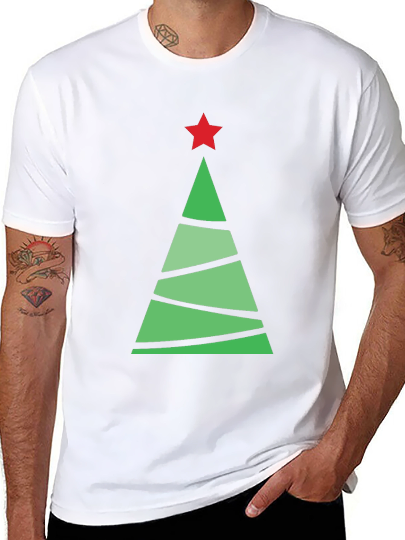 Festive Holiday Tree Graphic Tee - Christmas Style