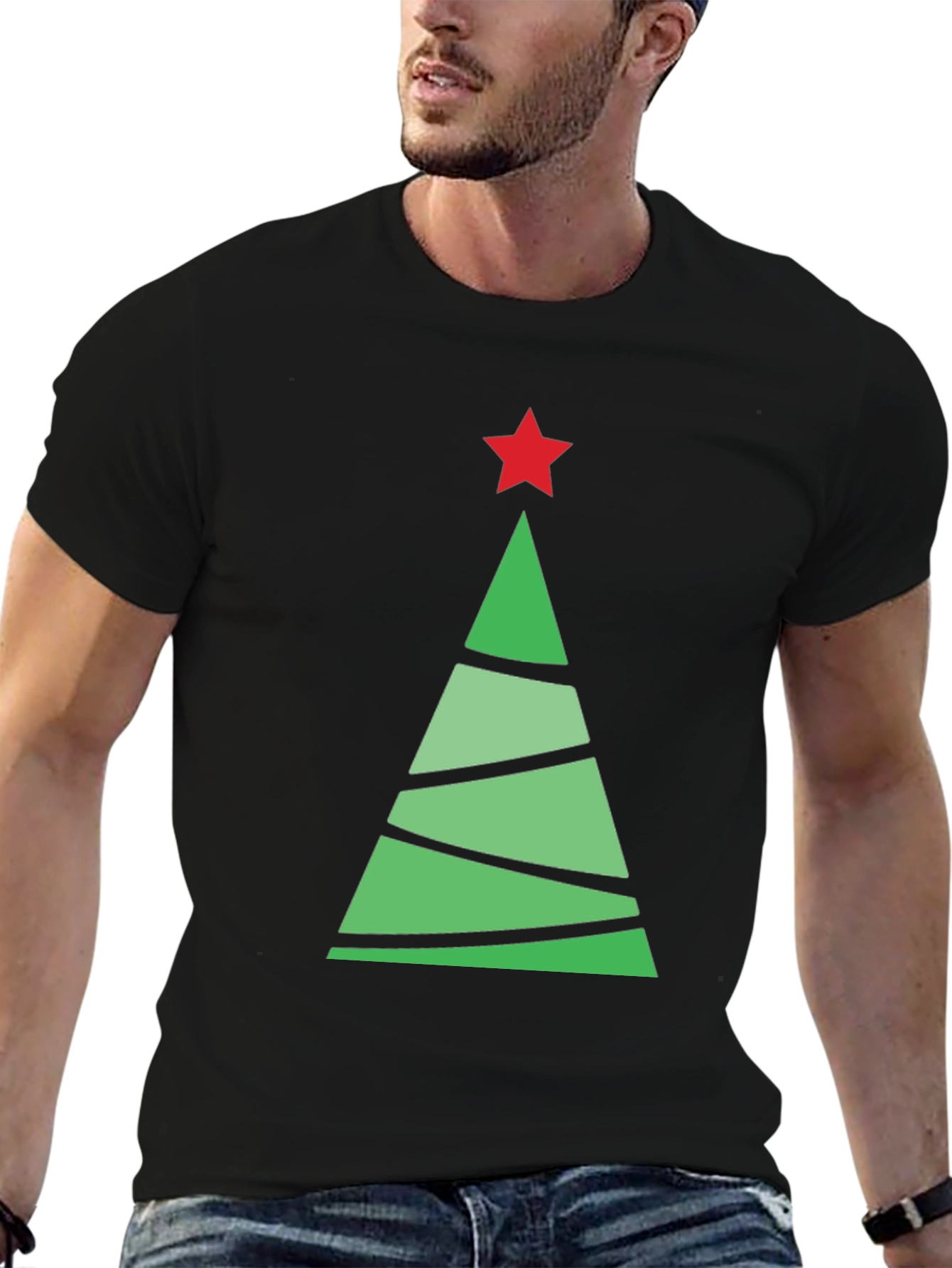 Festive Holiday Tree Graphic Tee - Christmas Style