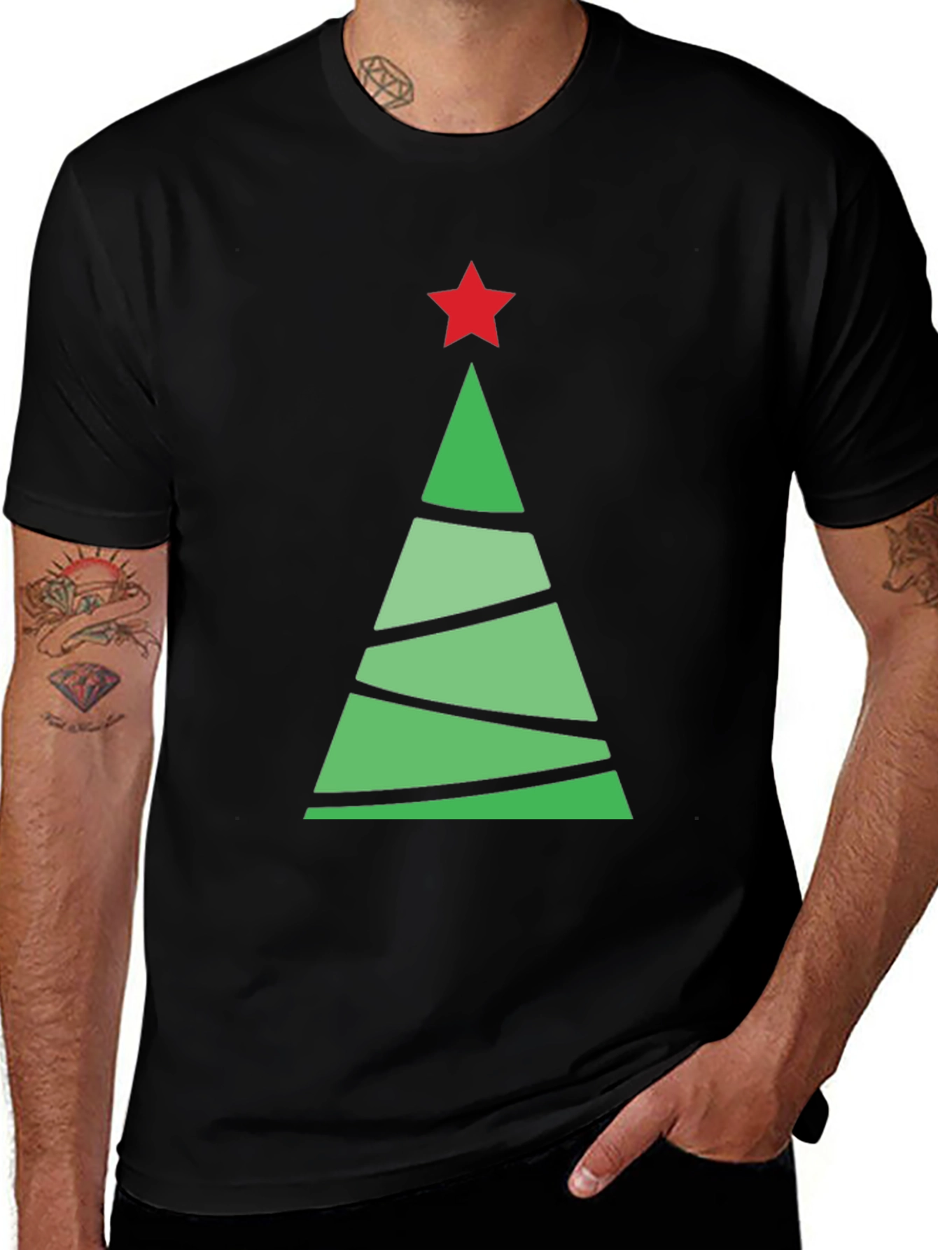 Festive Holiday Tree Graphic Tee - Christmas Style