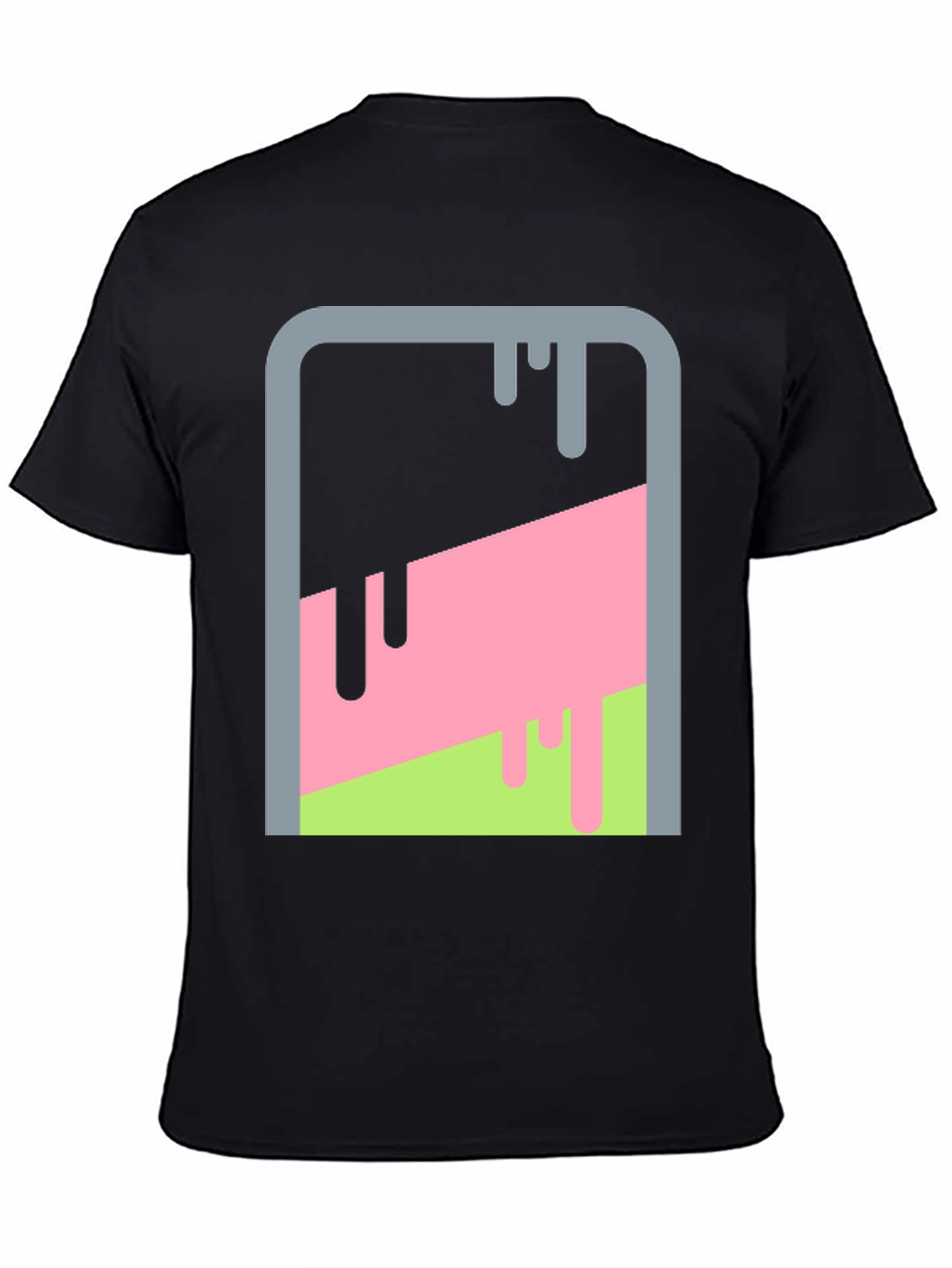 Abstract Dripping Paint Graphic Tee - Mens Black T-Shirt