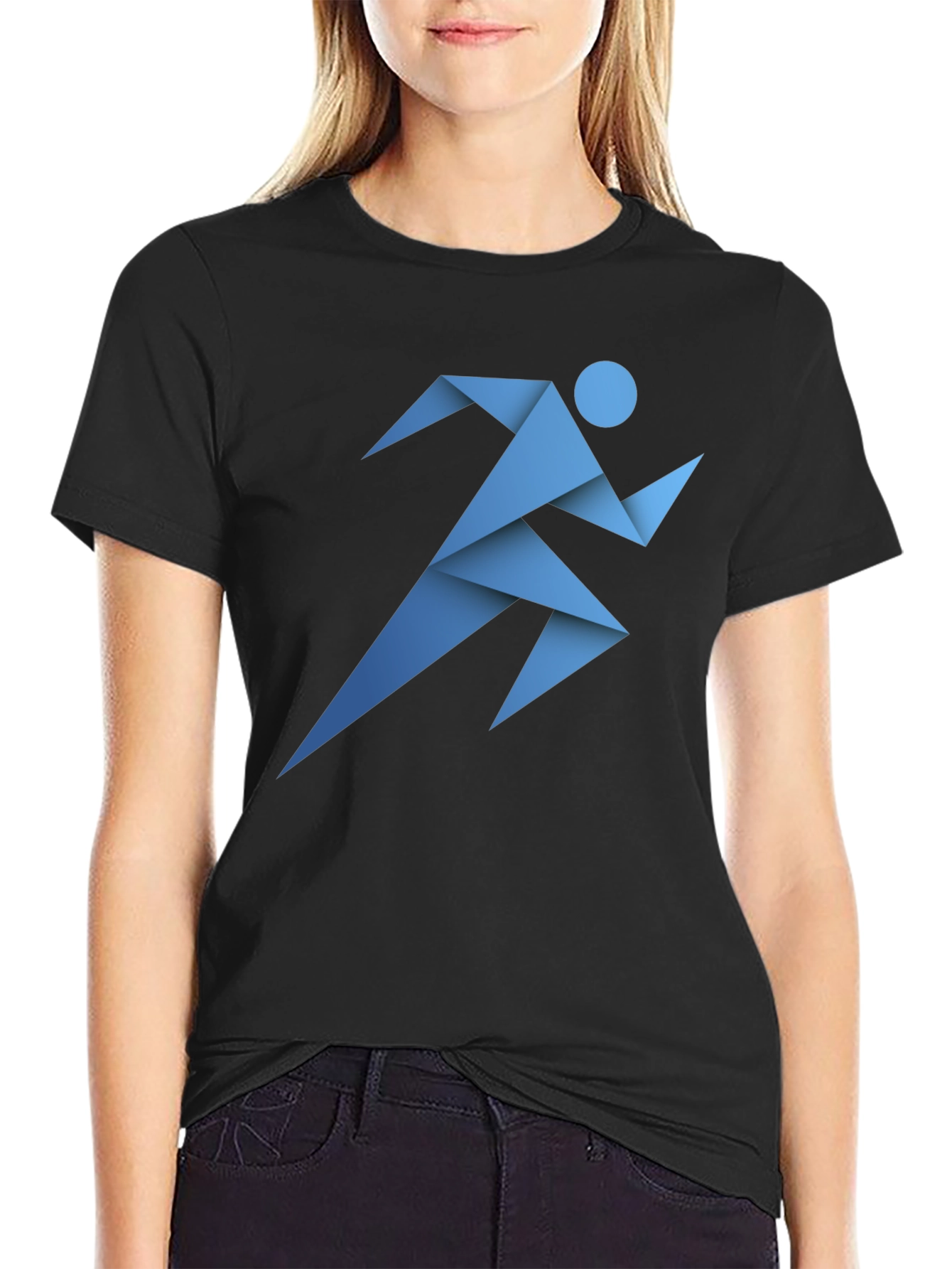 Geometric Runner Graphic Tee - Modern Activewear