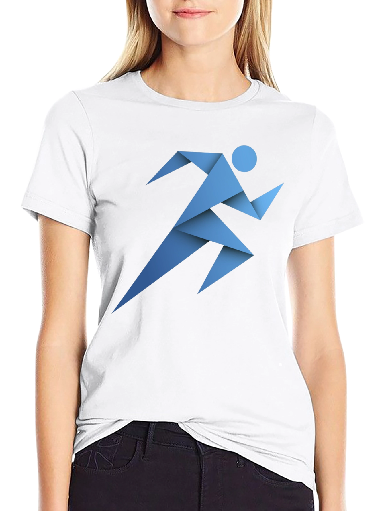 Geometric Runner Graphic Tee - Modern Activewear