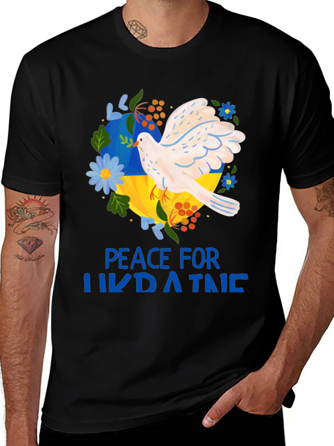 Peace For Ukraine T-Shirt - Dove Design
