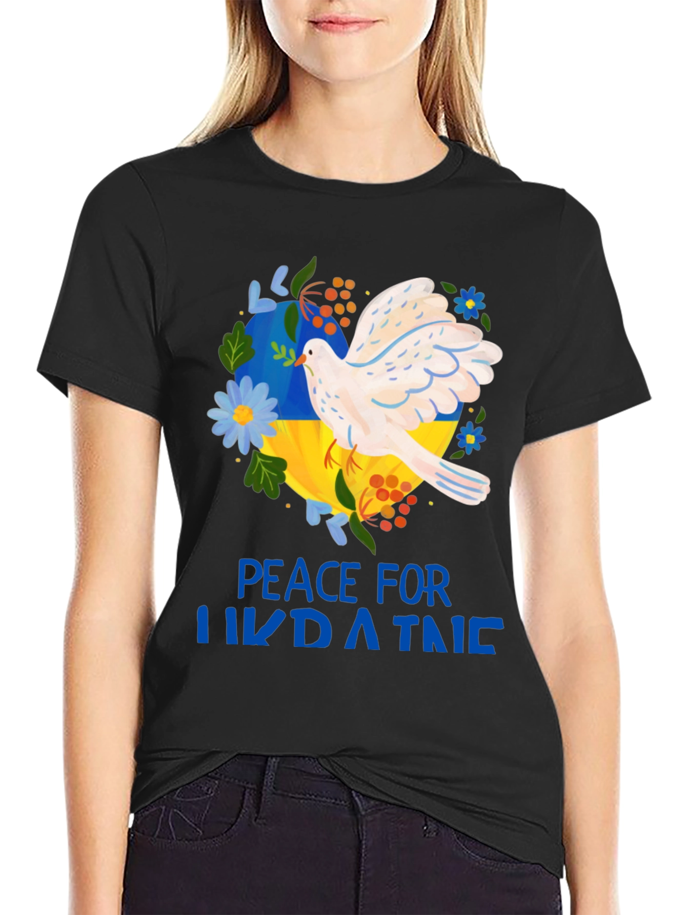 Peace For Ukraine T-Shirt - Dove Design