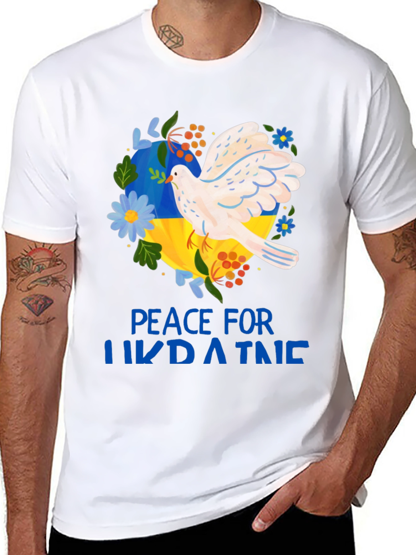 Peace For Ukraine T-Shirt - Dove Design