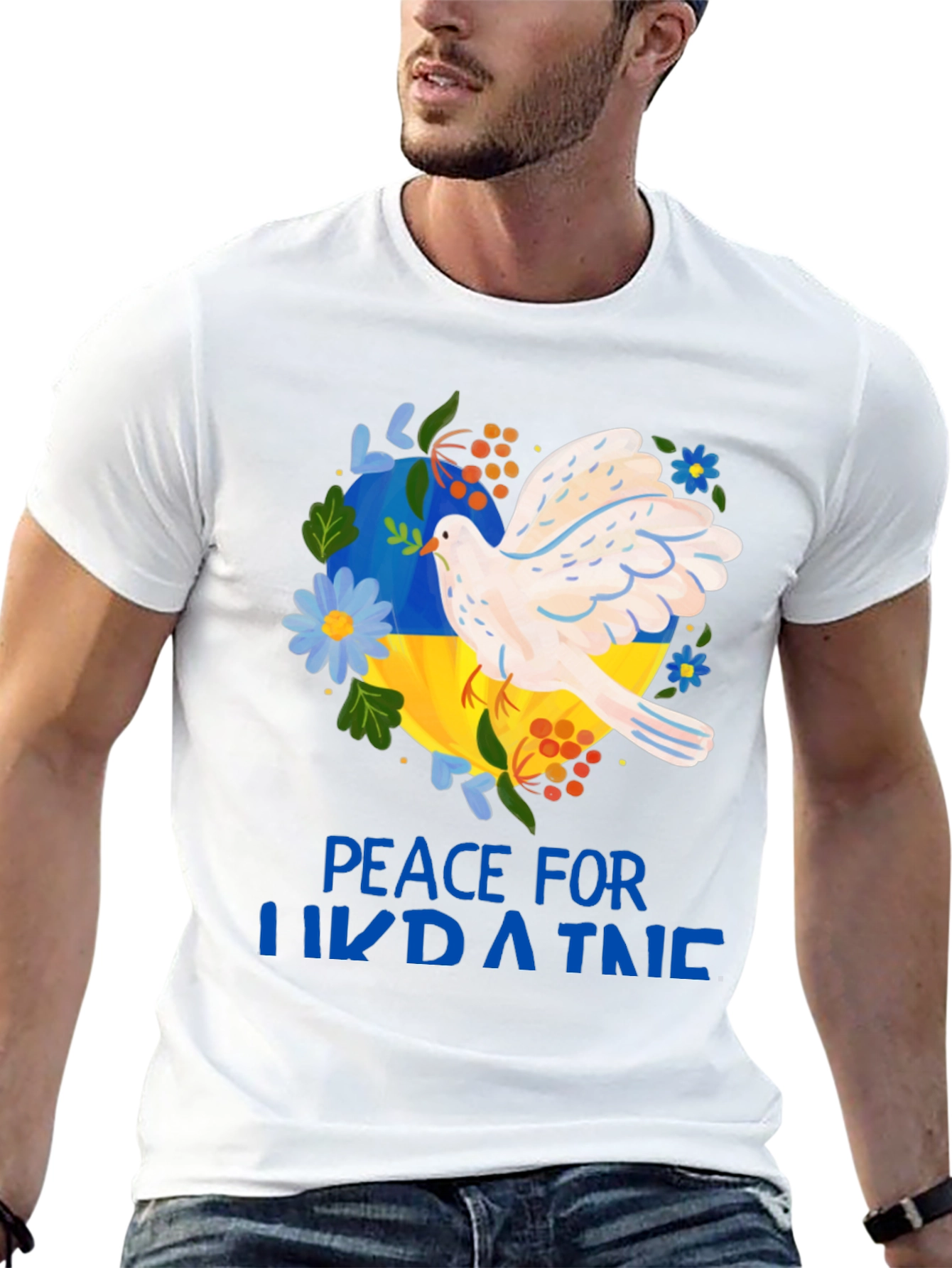 Peace For Ukraine T-Shirt - Dove Design