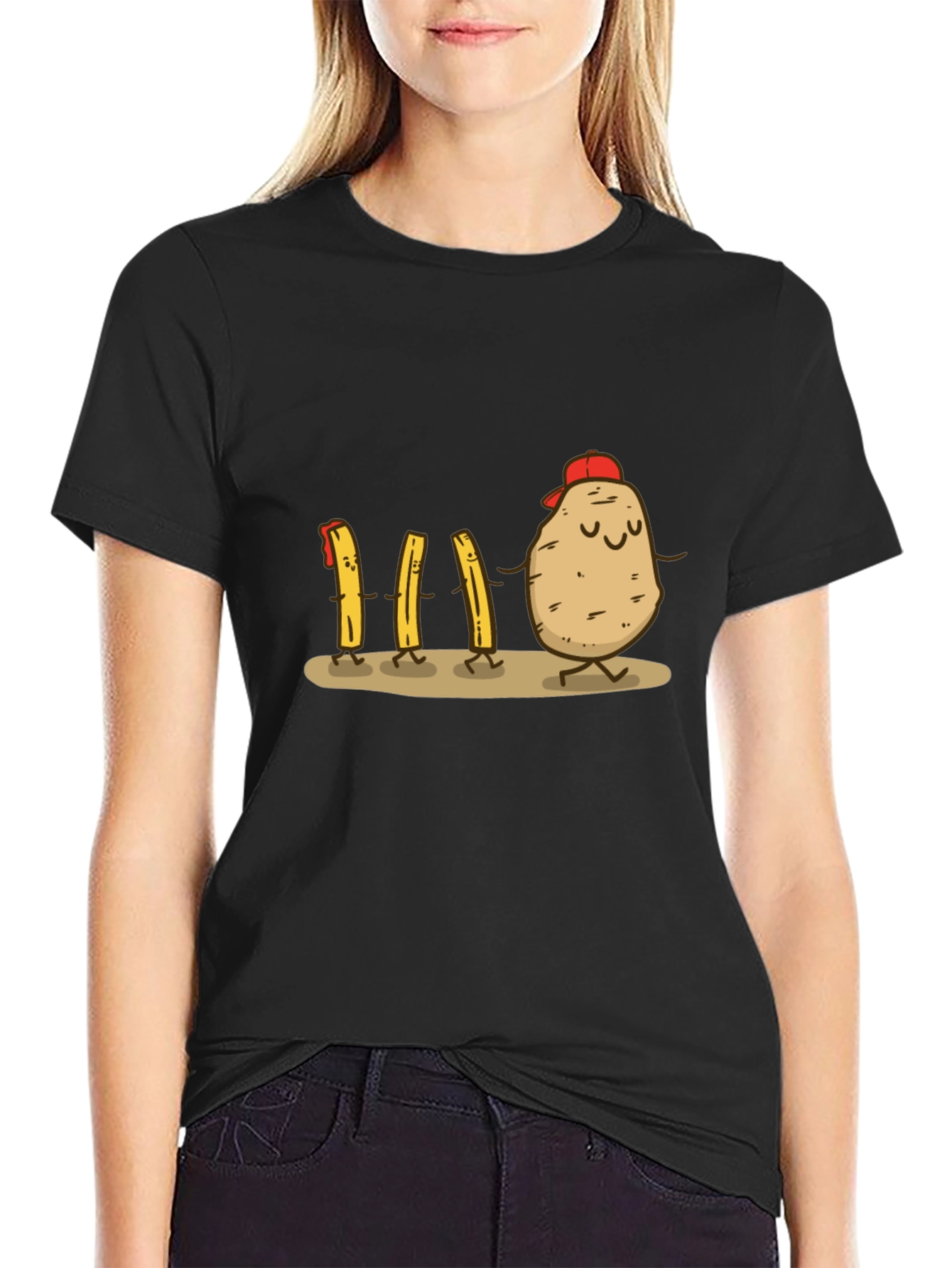 Funny Potato & Fries Graphic T-Shirt