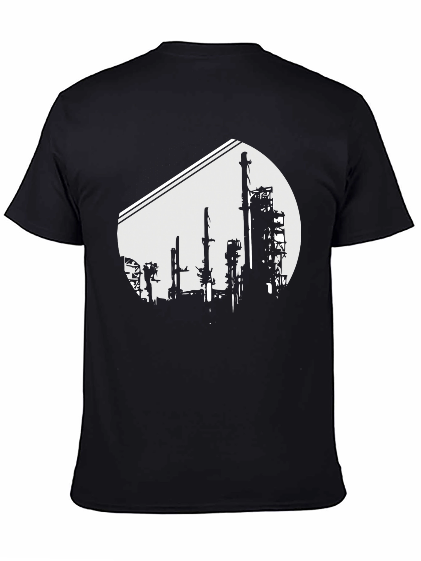 Industrial Silhouette Graphic Tee - Black
