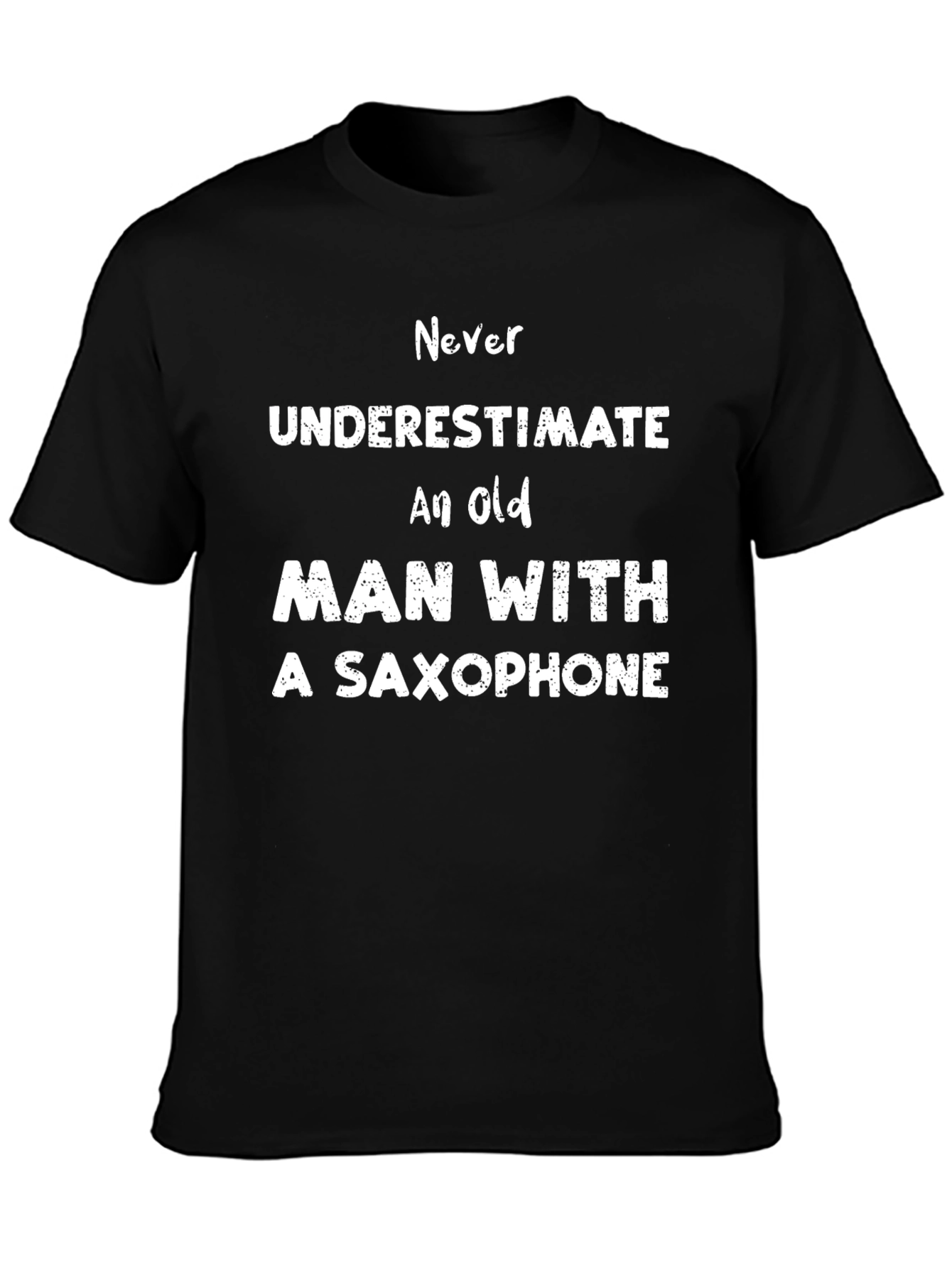 Old Man Saxophone T-Shirt - Black Novelty Tee