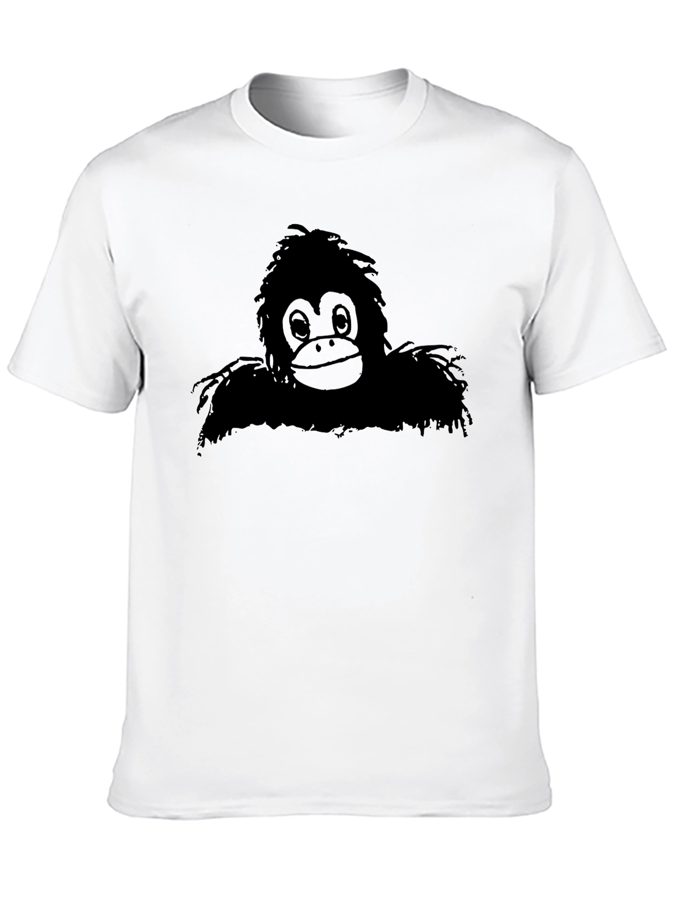 Cartoon Orangutan Graphic T-Shirt - Mens Black Tee