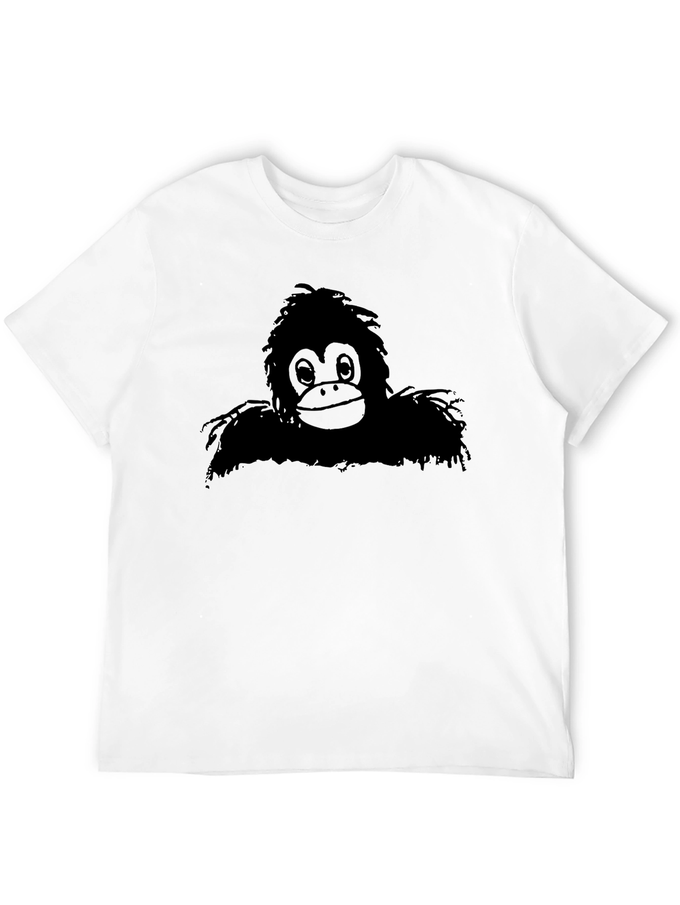 Cartoon Orangutan Graphic T-Shirt - Mens Black Tee