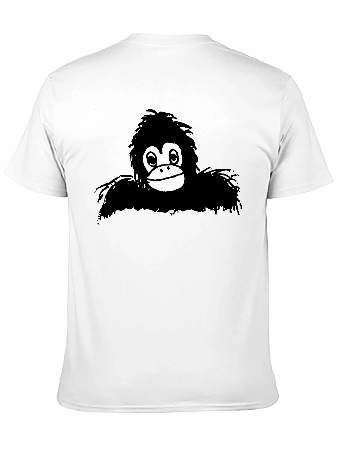 Cartoon Orangutan Graphic T-Shirt - Mens Black Tee