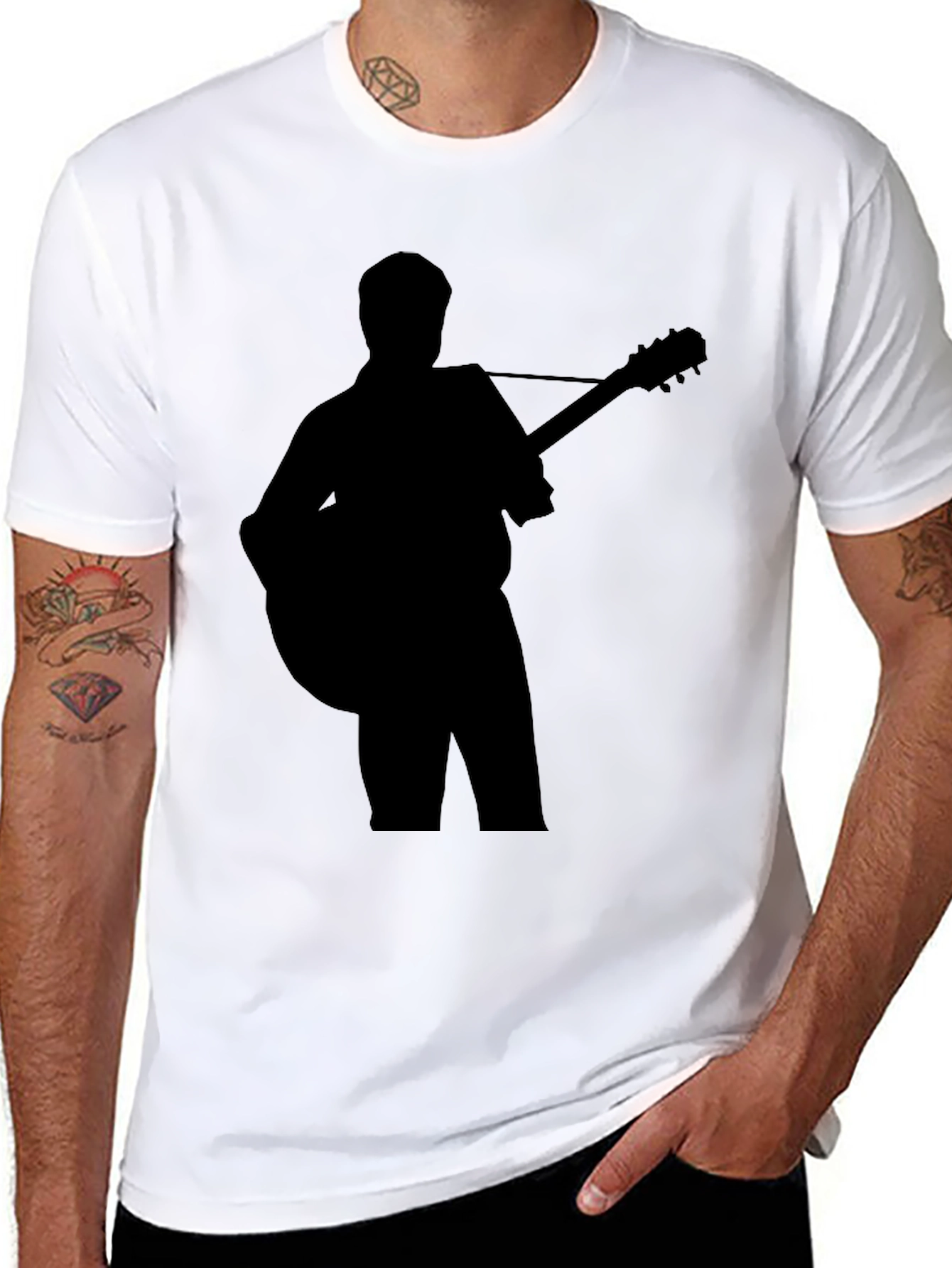 Guitar Player Silhouette Graphic T-Shirt