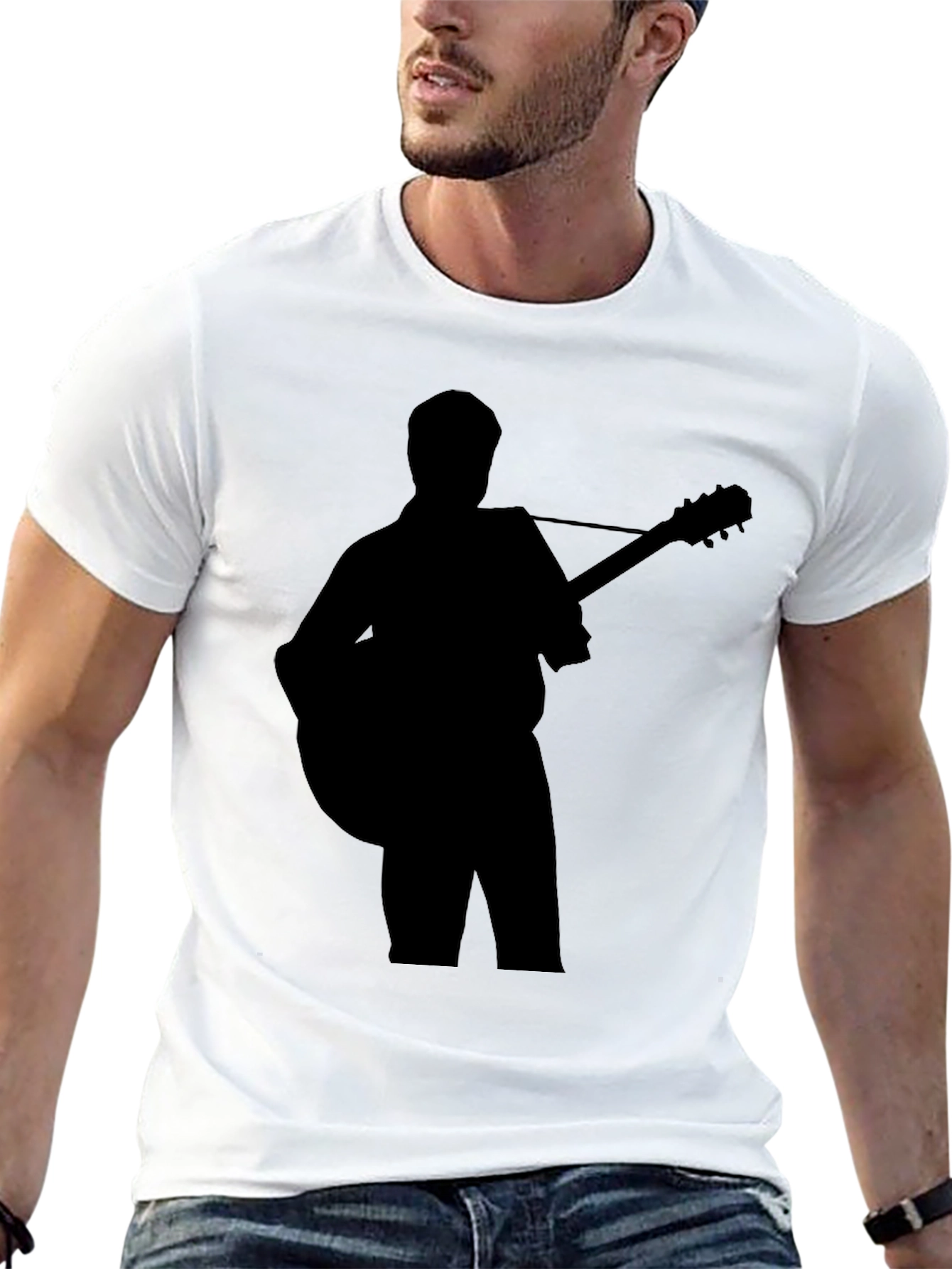 Guitar Player Silhouette Graphic T-Shirt