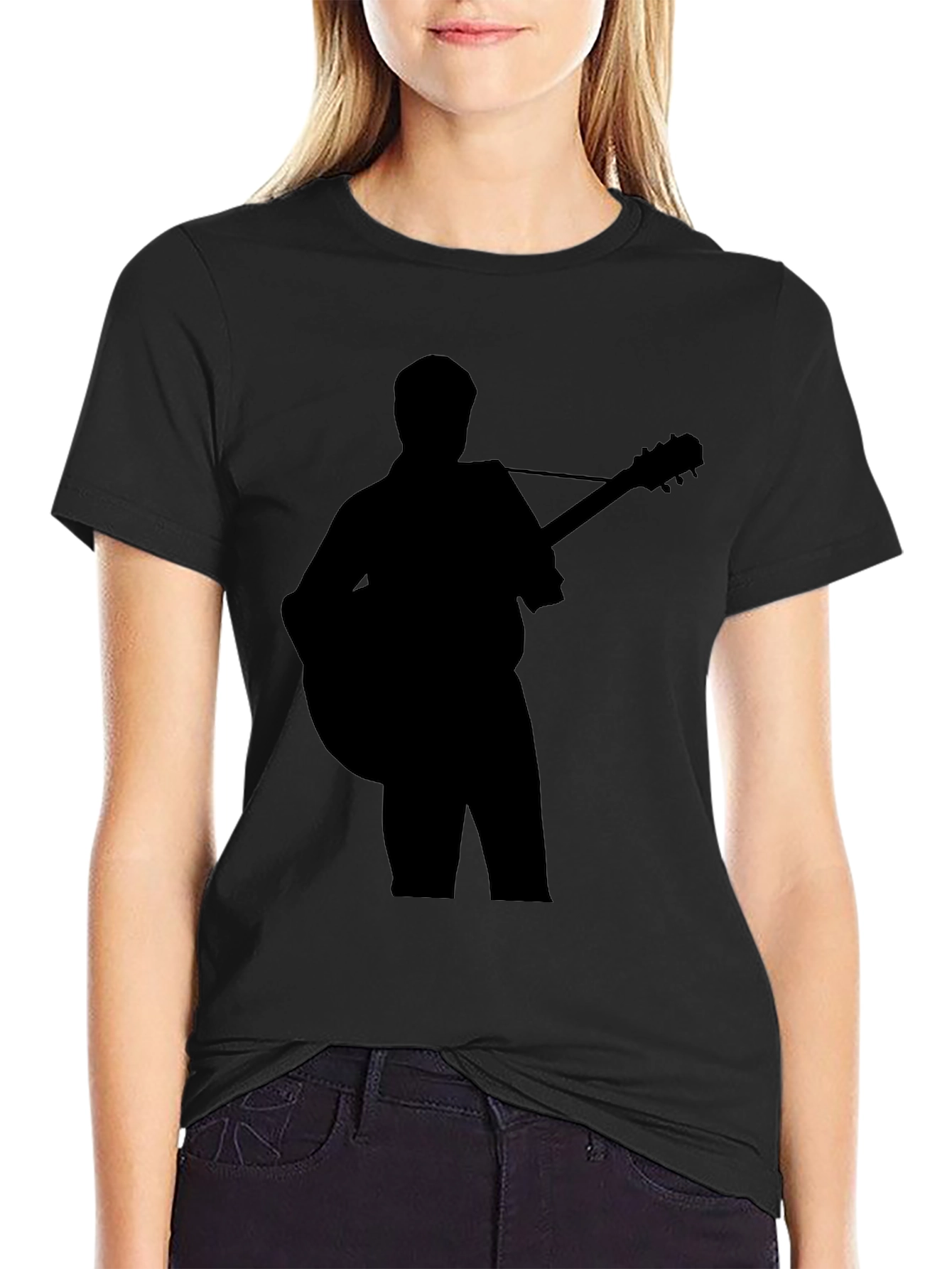 Guitar Player Silhouette Graphic T-Shirt