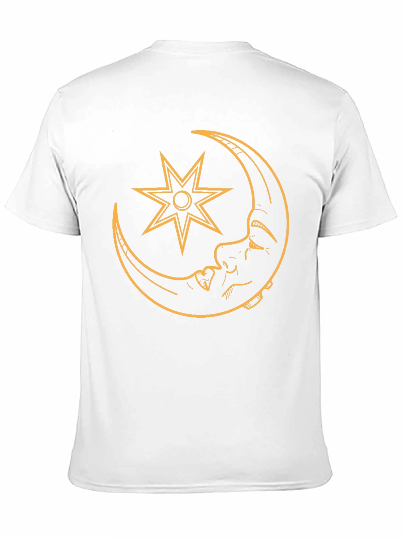 Moon and Star Graphic Tee - Black Casual T-Shirt