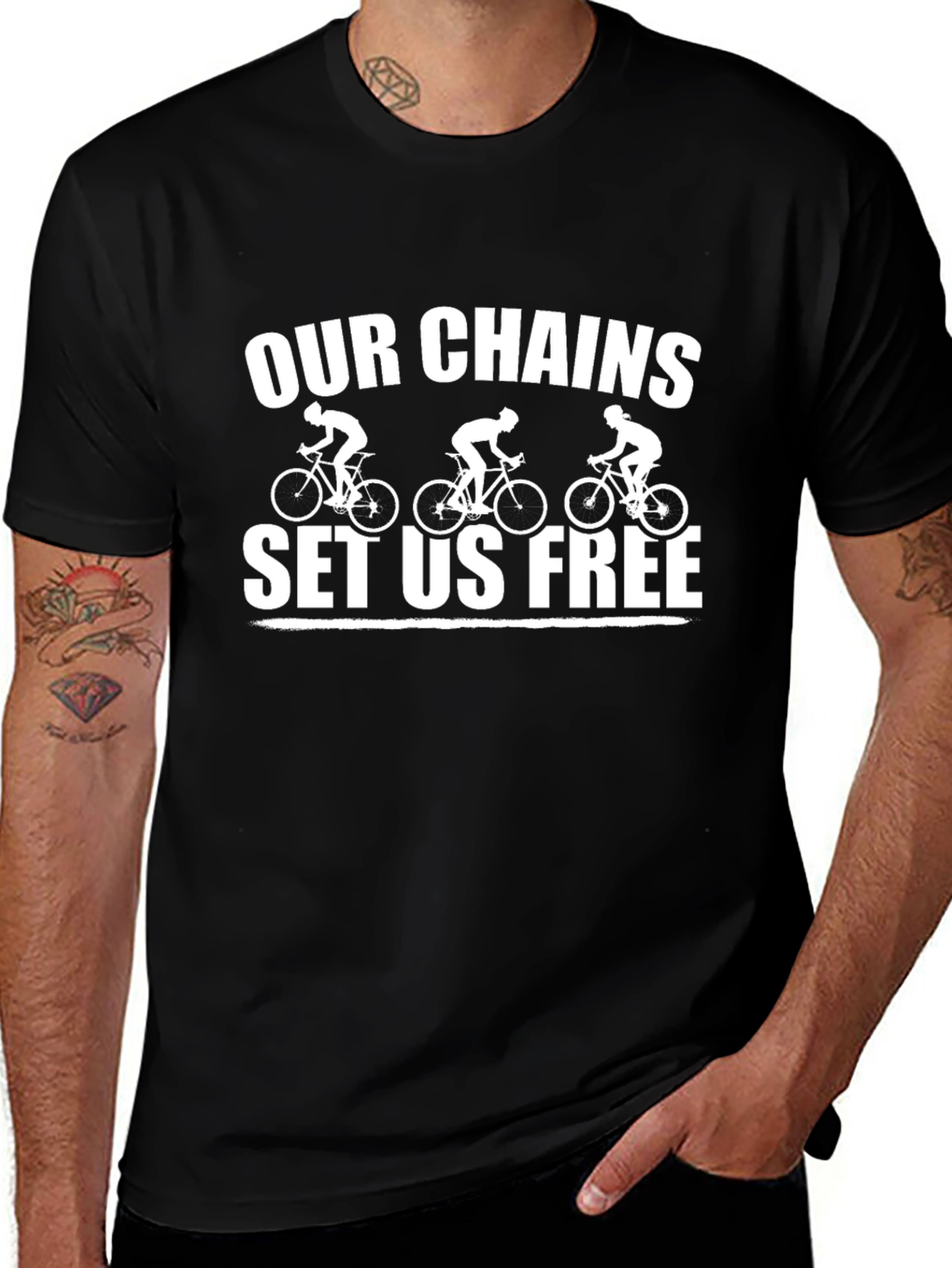 Our Chains Set Us Free Cycling Graphic Tee