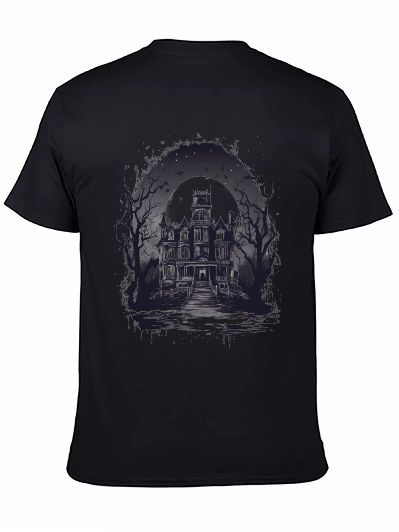 Haunted House Graphic Tee - Spooky Season Apparel