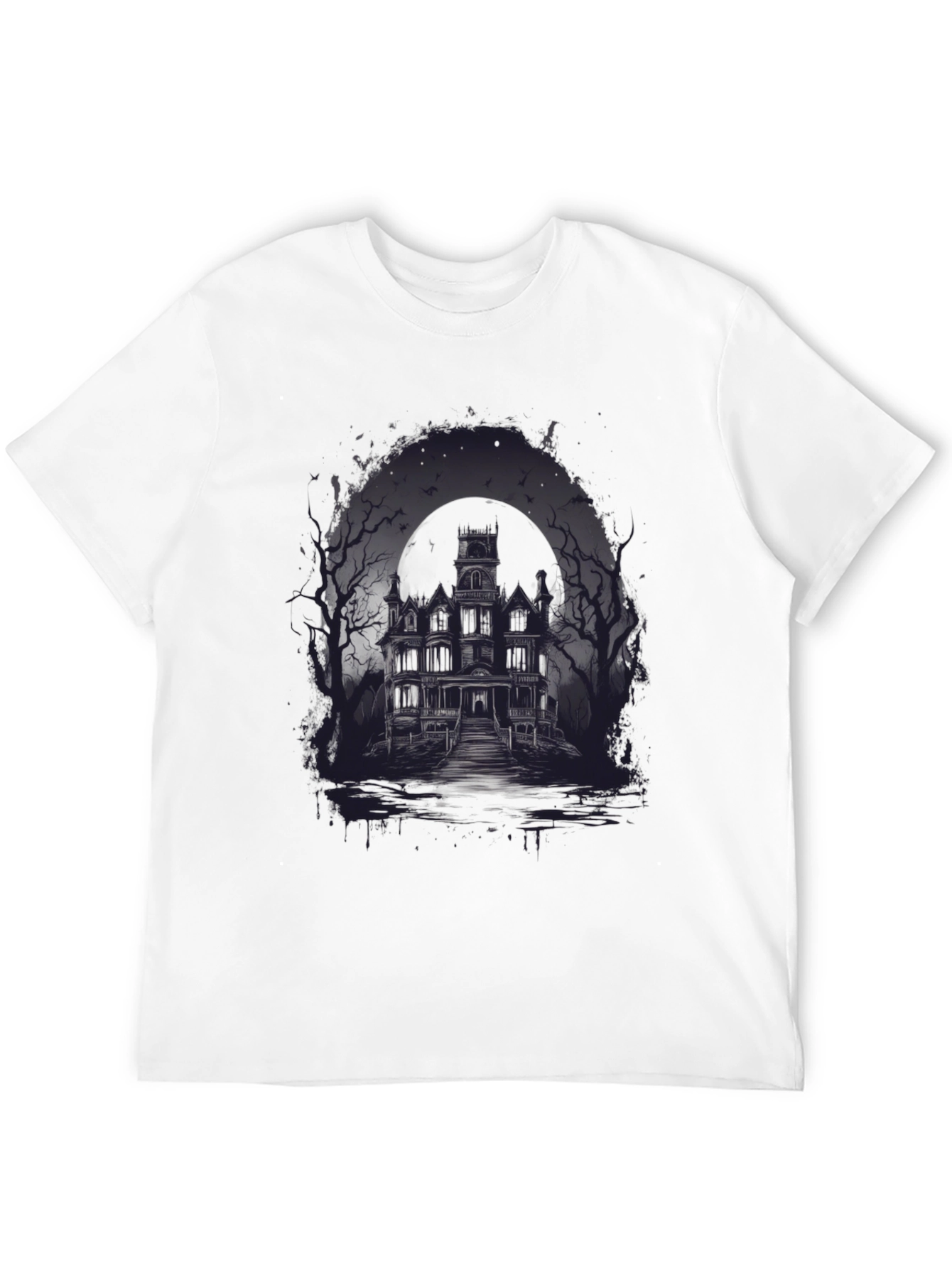 Haunted House Graphic Tee - Spooky Season Apparel