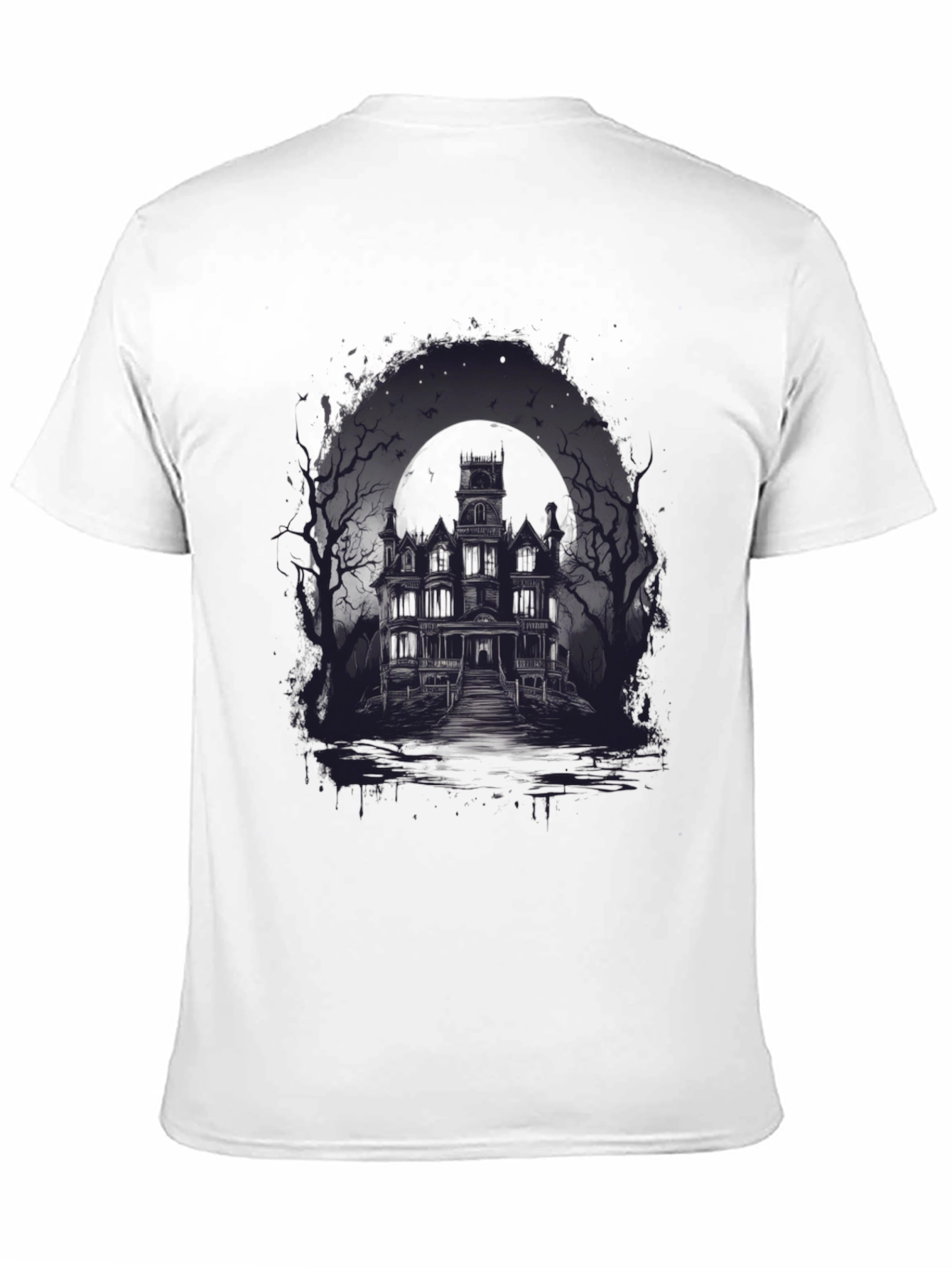 Haunted House Graphic Tee - Spooky Season Apparel