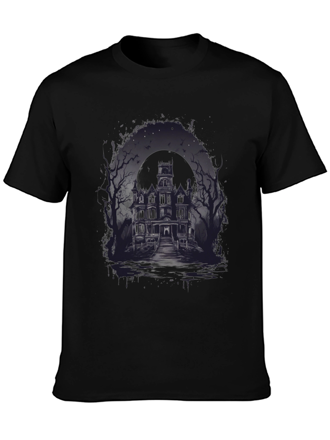 Haunted House Graphic Tee - Spooky Season Apparel