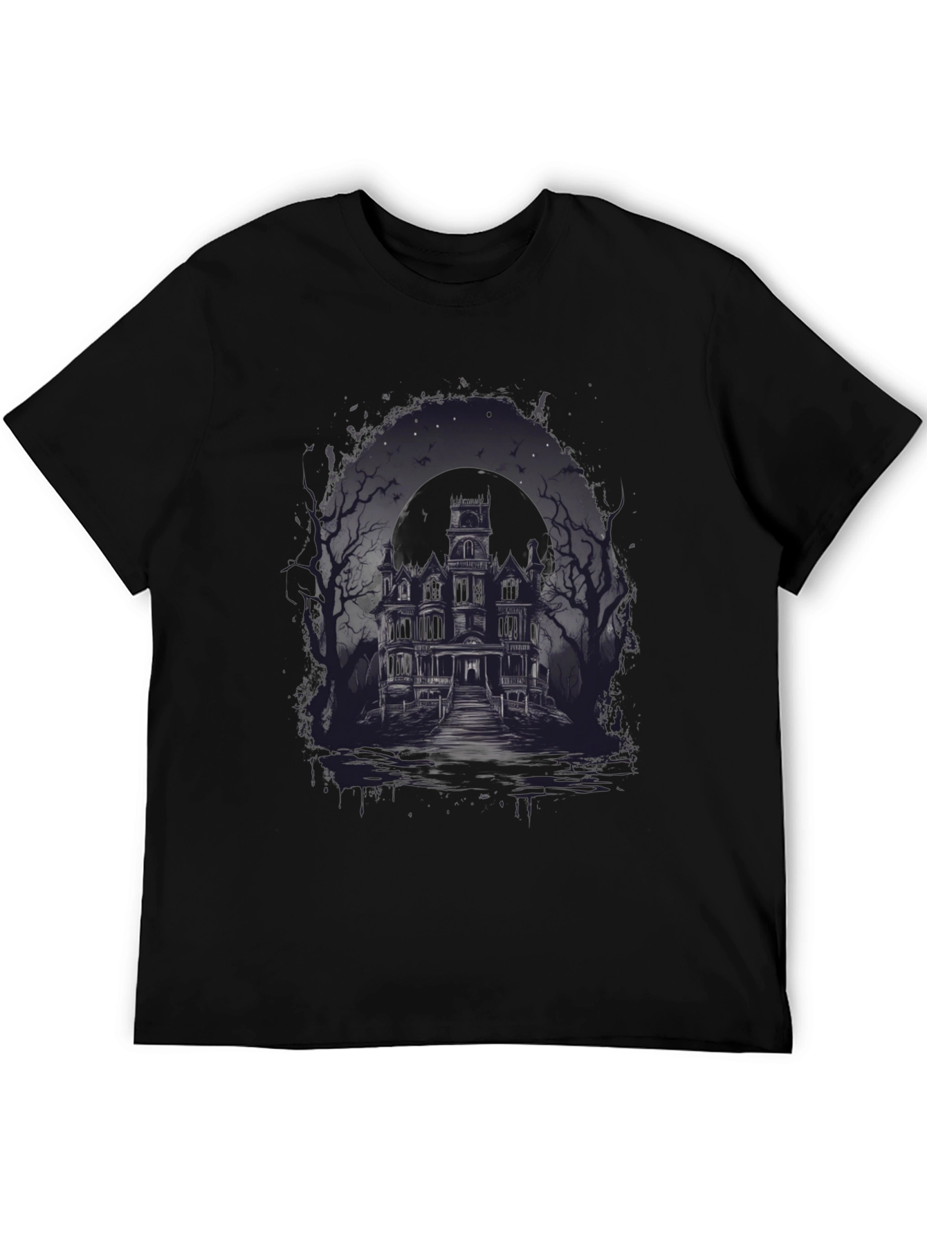 Haunted House Graphic Tee - Spooky Season Apparel