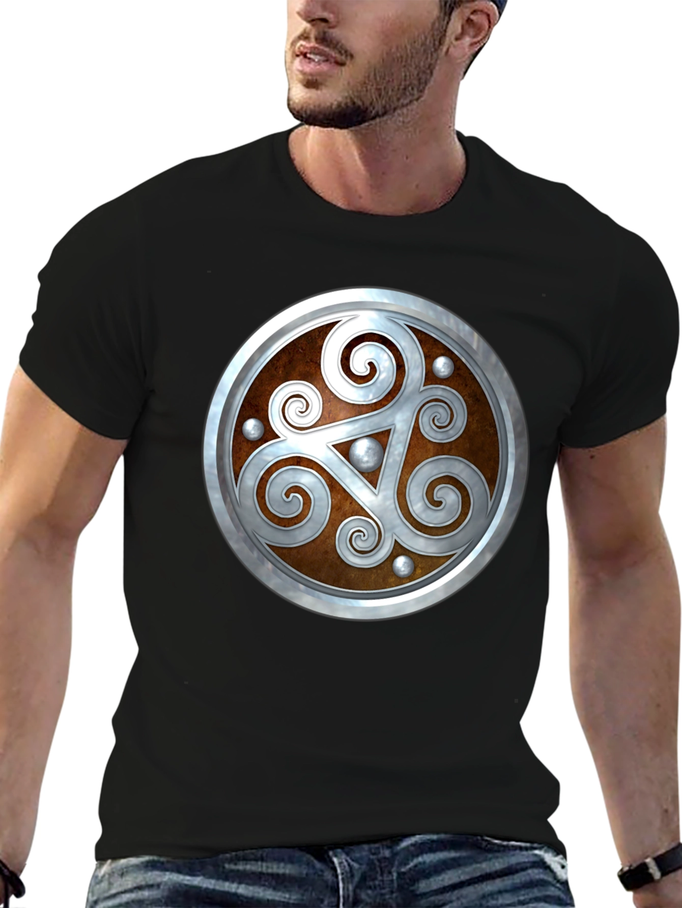 Celtic Shield T-Shirt - Black Cotton Blend