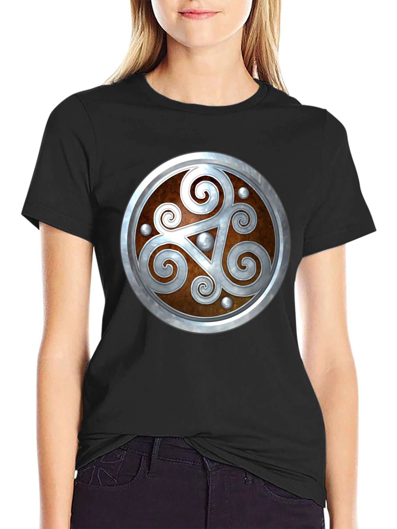 Celtic Shield T-Shirt - Black Cotton Blend