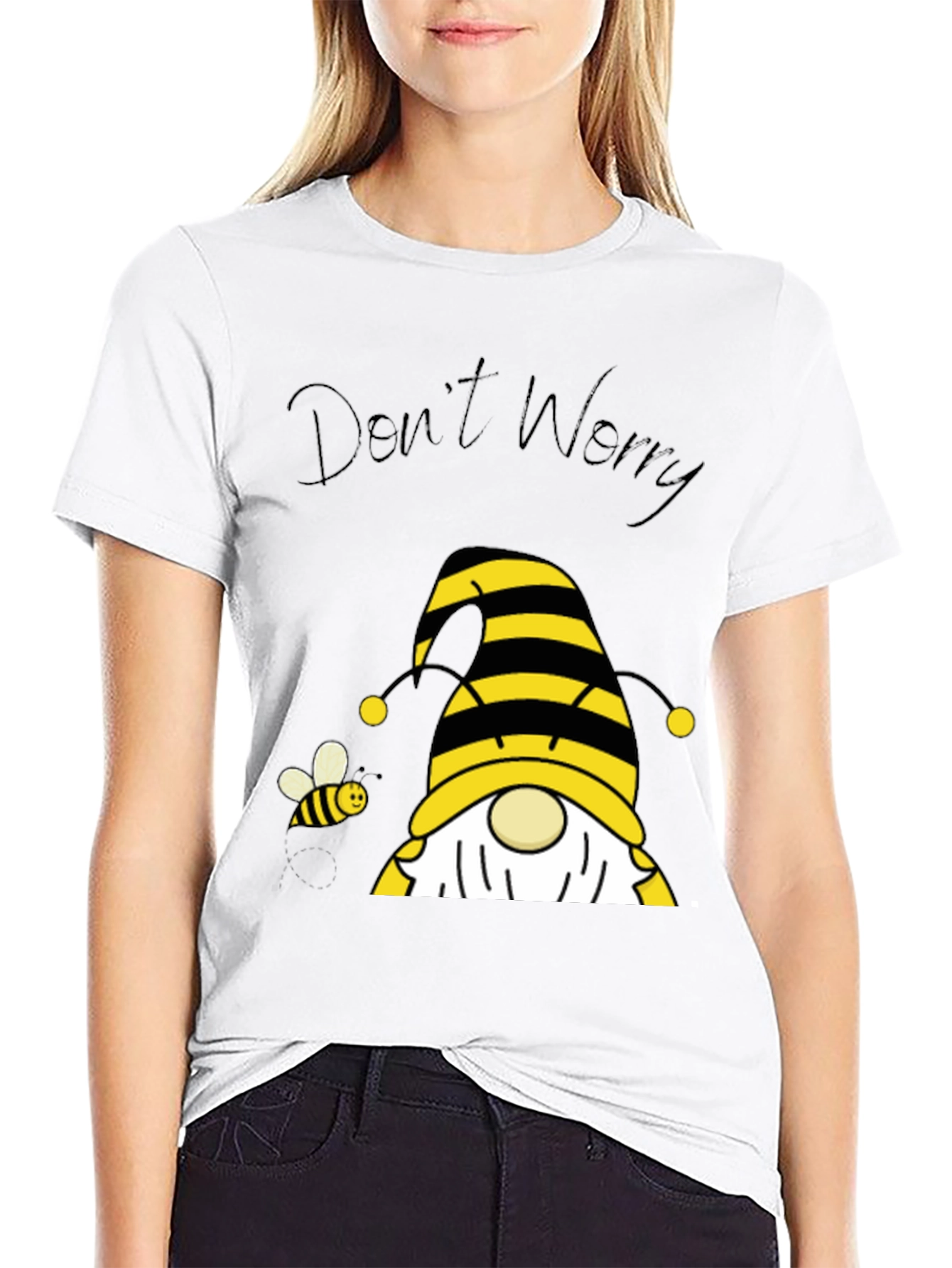Dont Worry Bee Happy Gnome T-Shirt