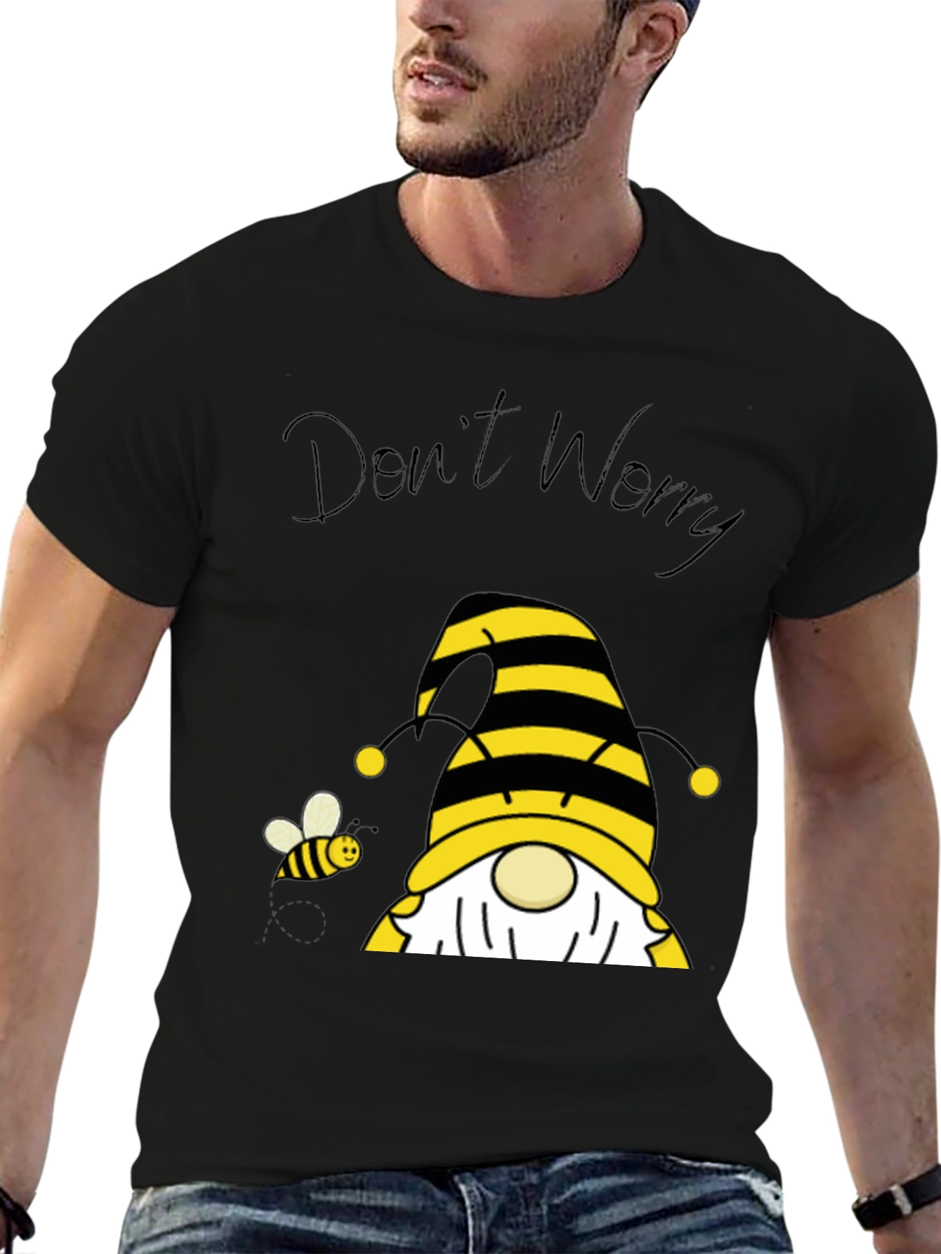 Dont Worry Bee Happy Gnome T-Shirt
