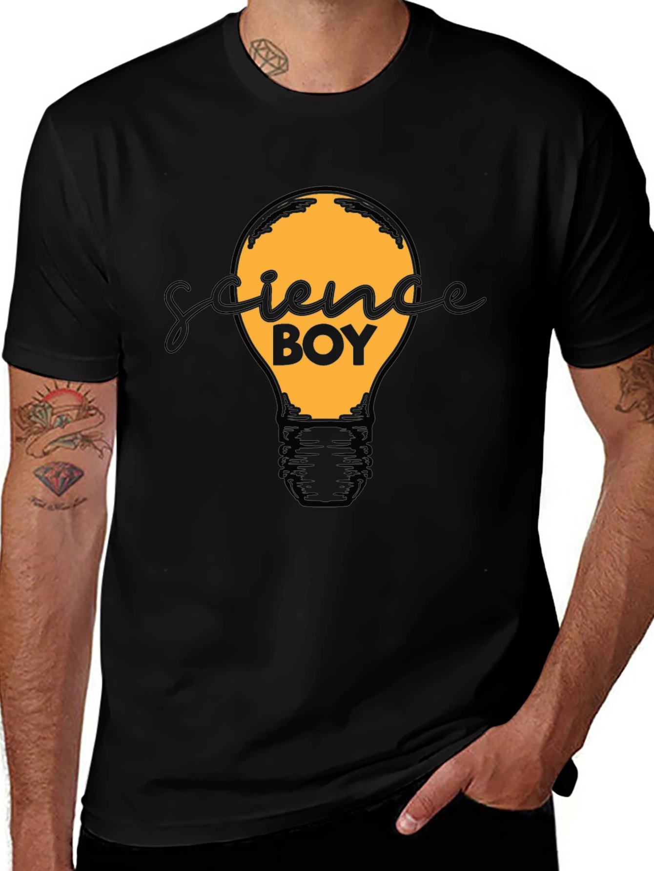 Science Boy Graphic Tee - Light Bulb Design