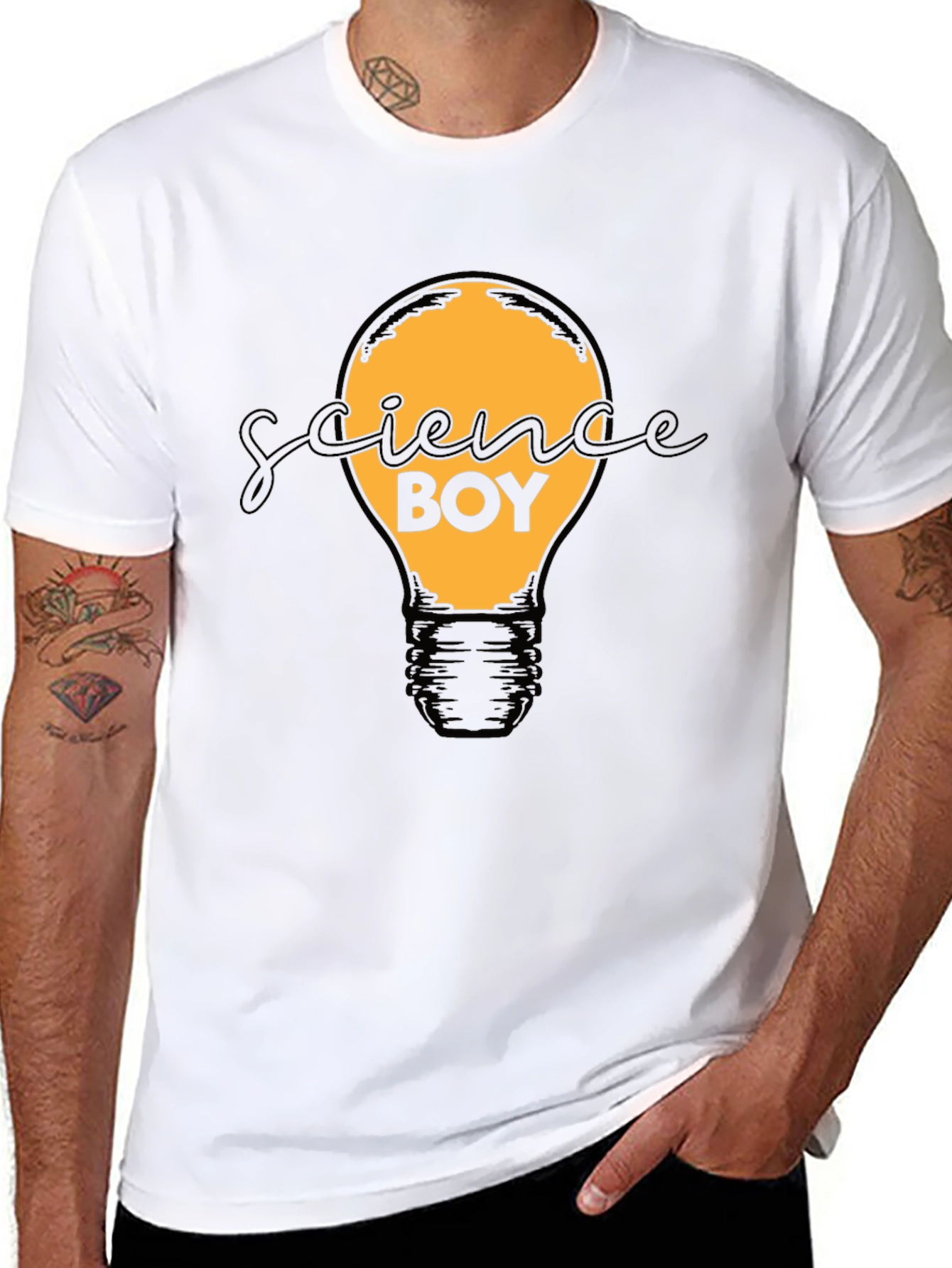 Science Boy Graphic Tee - Light Bulb Design