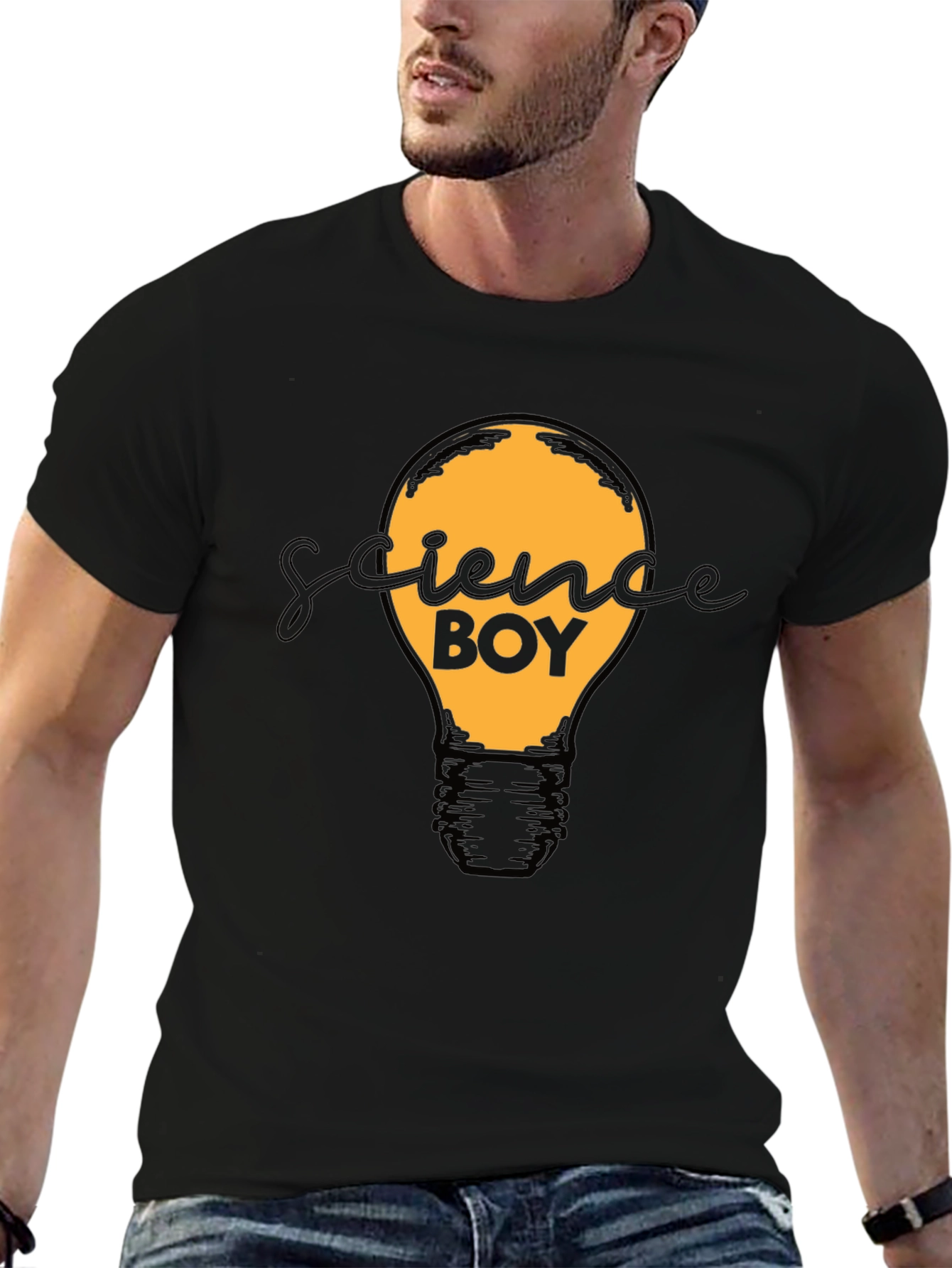 Science Boy Graphic Tee - Light Bulb Design