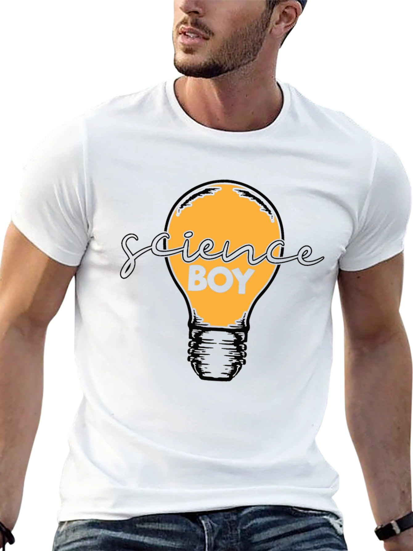 Science Boy Graphic Tee - Light Bulb Design