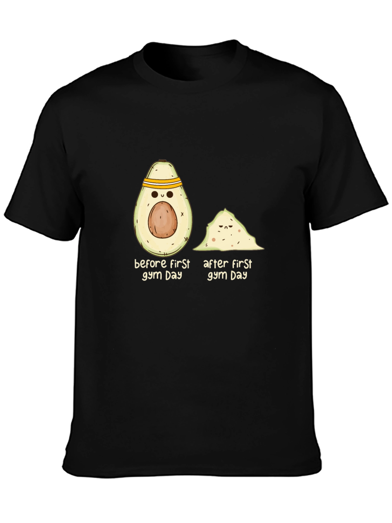 Funny Gym Avocado Black T-Shirt