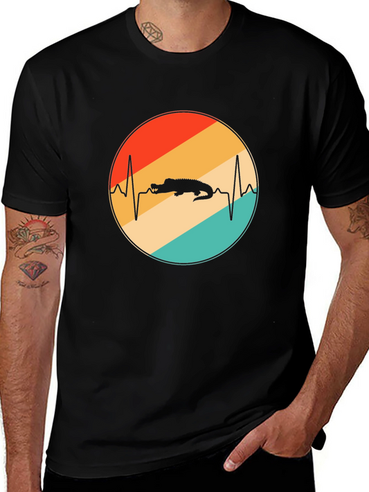 Gator Heartbeat Graphic Tee - Cool Retro Alligator Shirt