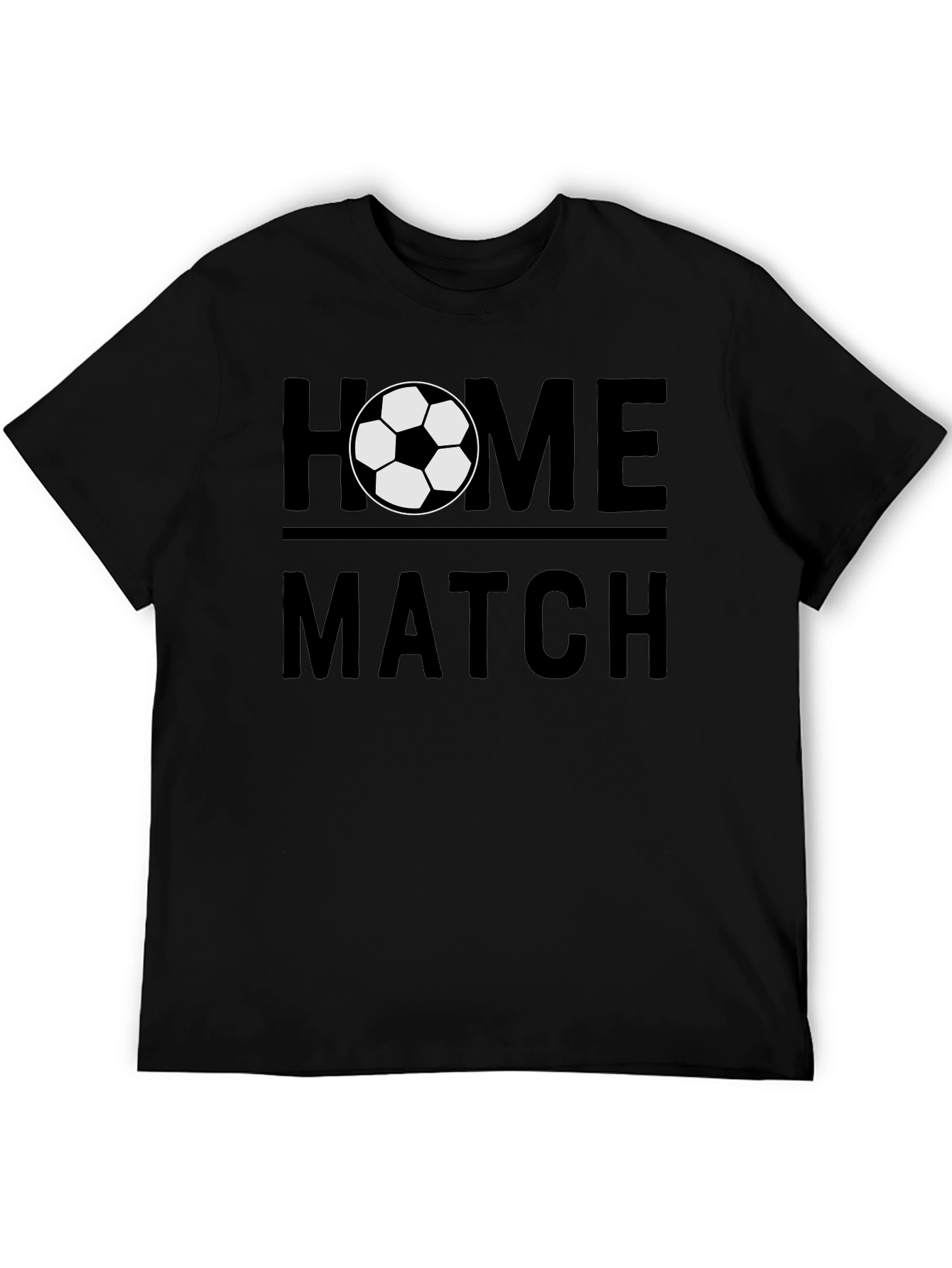 Home Match Soccer T-Shirt - Black Graphic Tee