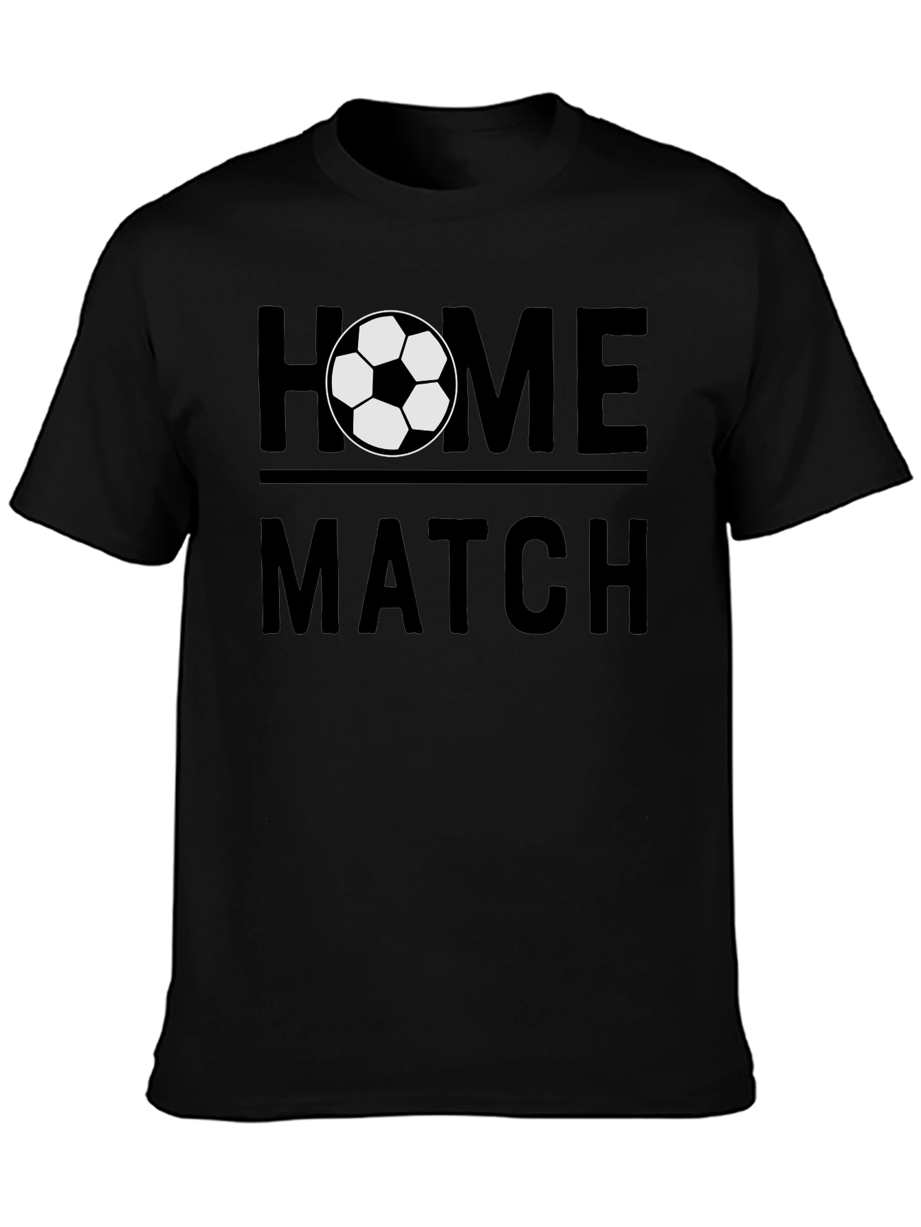 Home Match Soccer T-Shirt - Black Graphic Tee