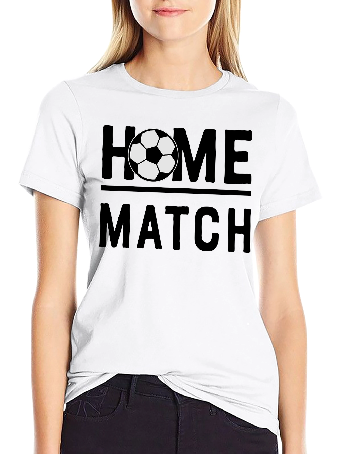 Home Match Soccer T-Shirt - Black Graphic Tee