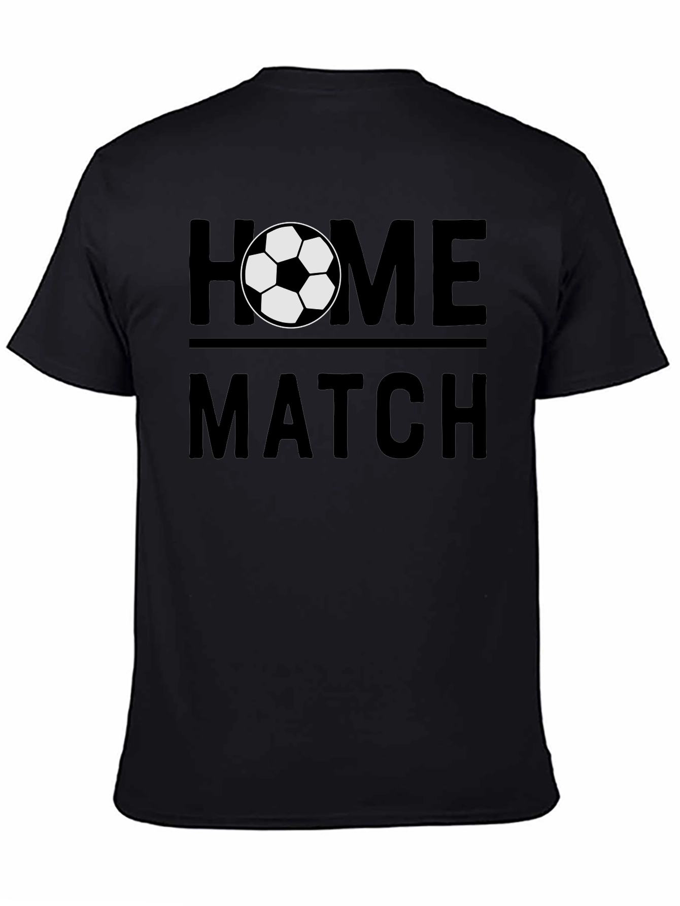 Home Match Soccer T-Shirt - Black Graphic Tee