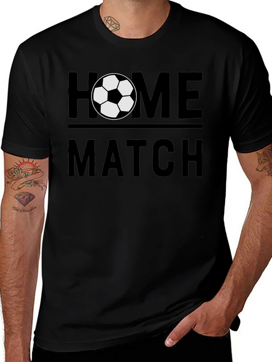 Home Match Soccer T-Shirt - Black Graphic Tee