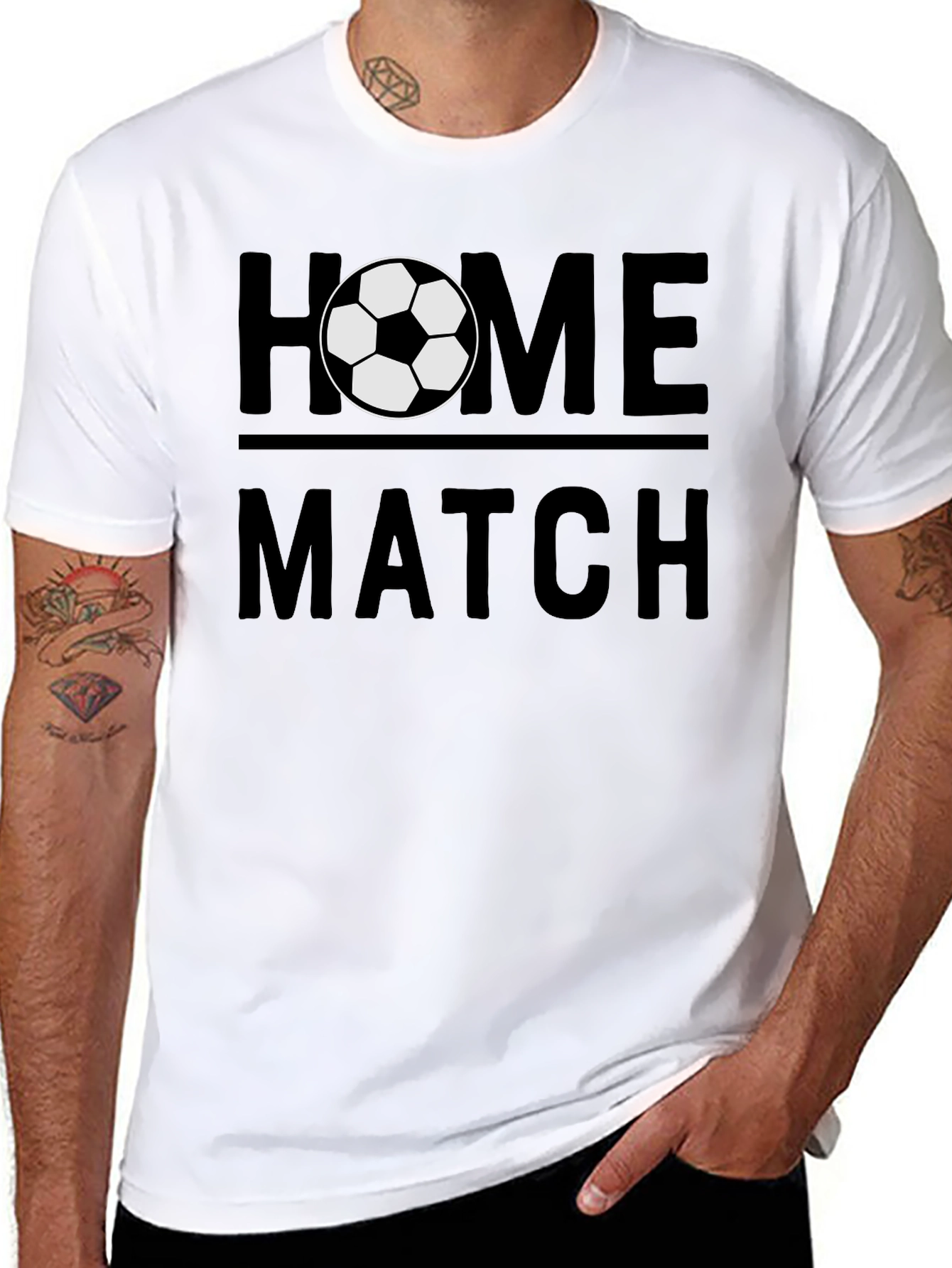 Home Match Soccer T-Shirt - Black Graphic Tee