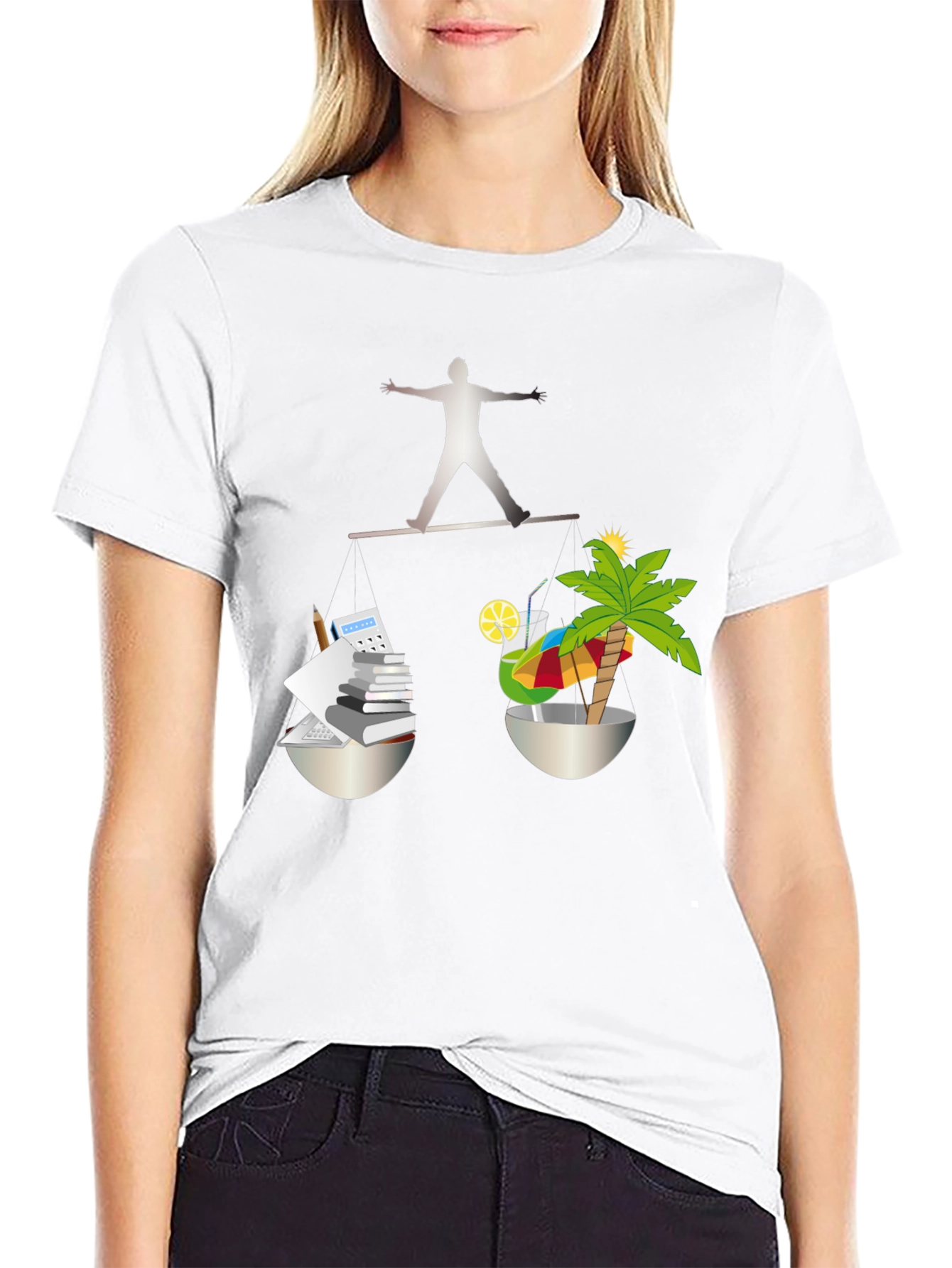 Work-Life Balance T-Shirt - Office & Vacation