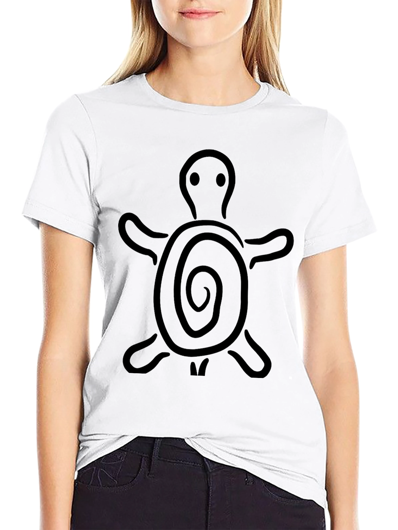 Turtle Graphic Print Black T-Shirt