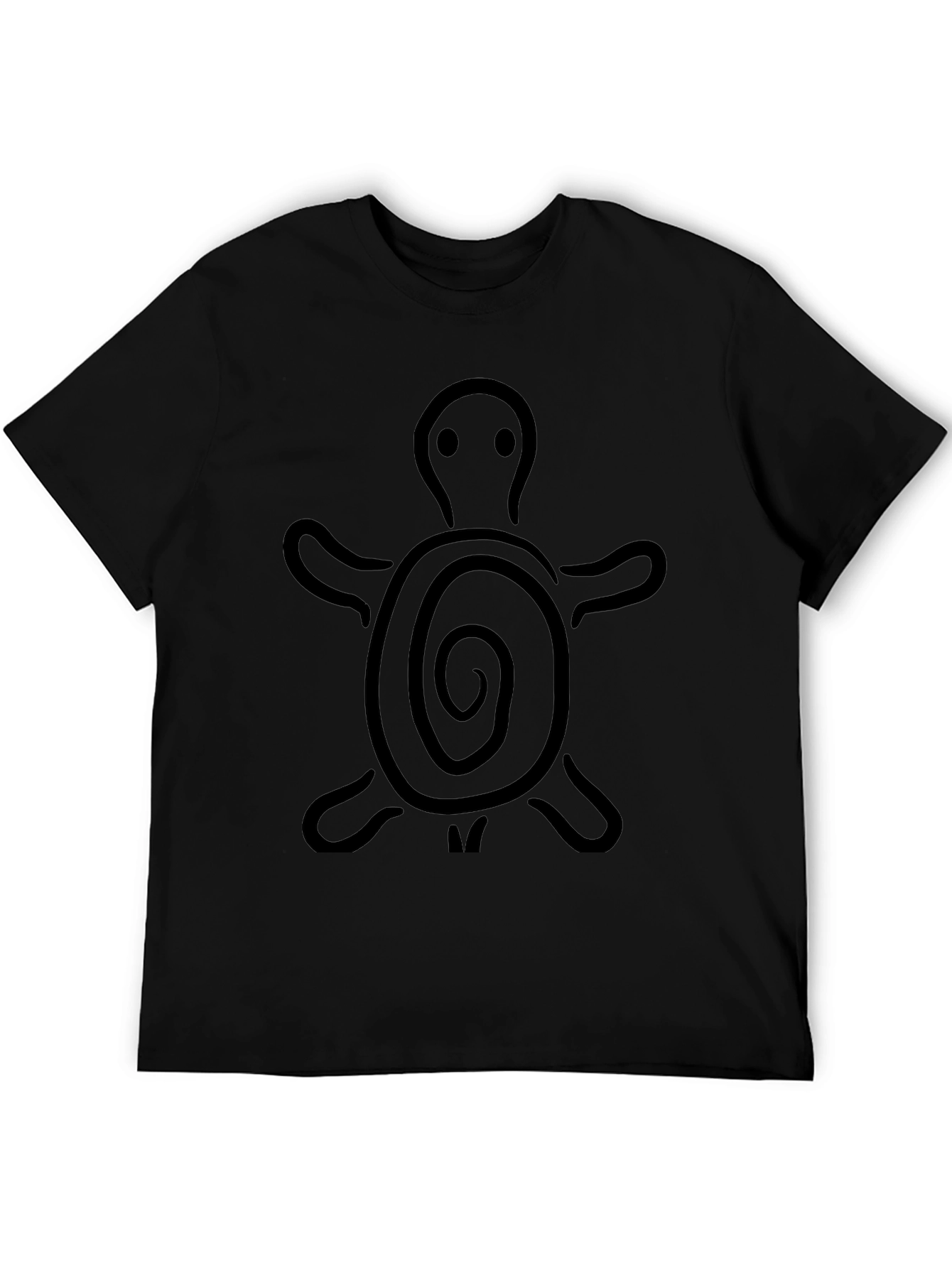 Turtle Graphic Print Black T-Shirt