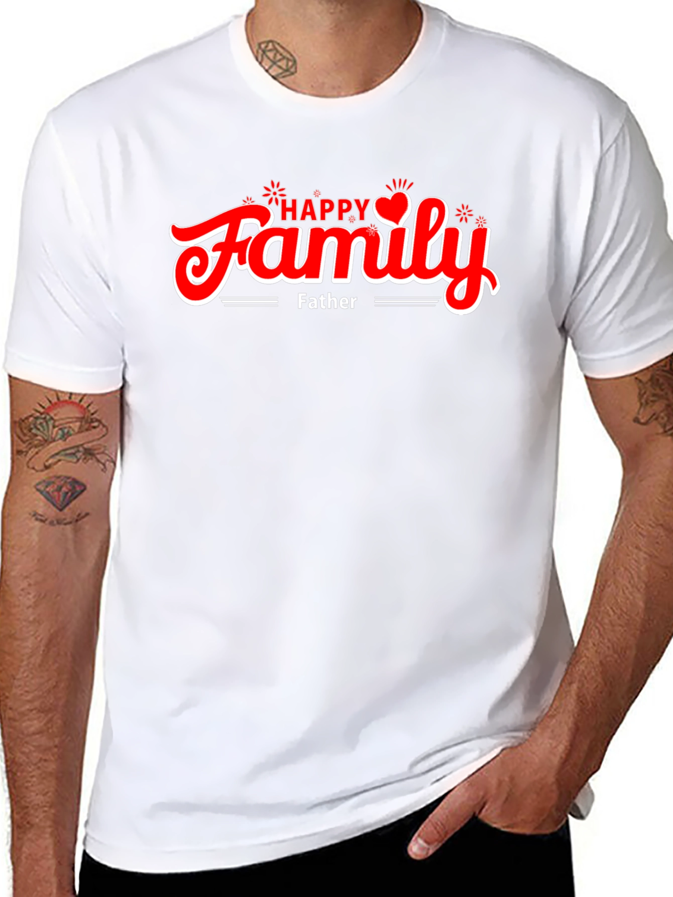Happy Family Fathers Day Black T-Shirt