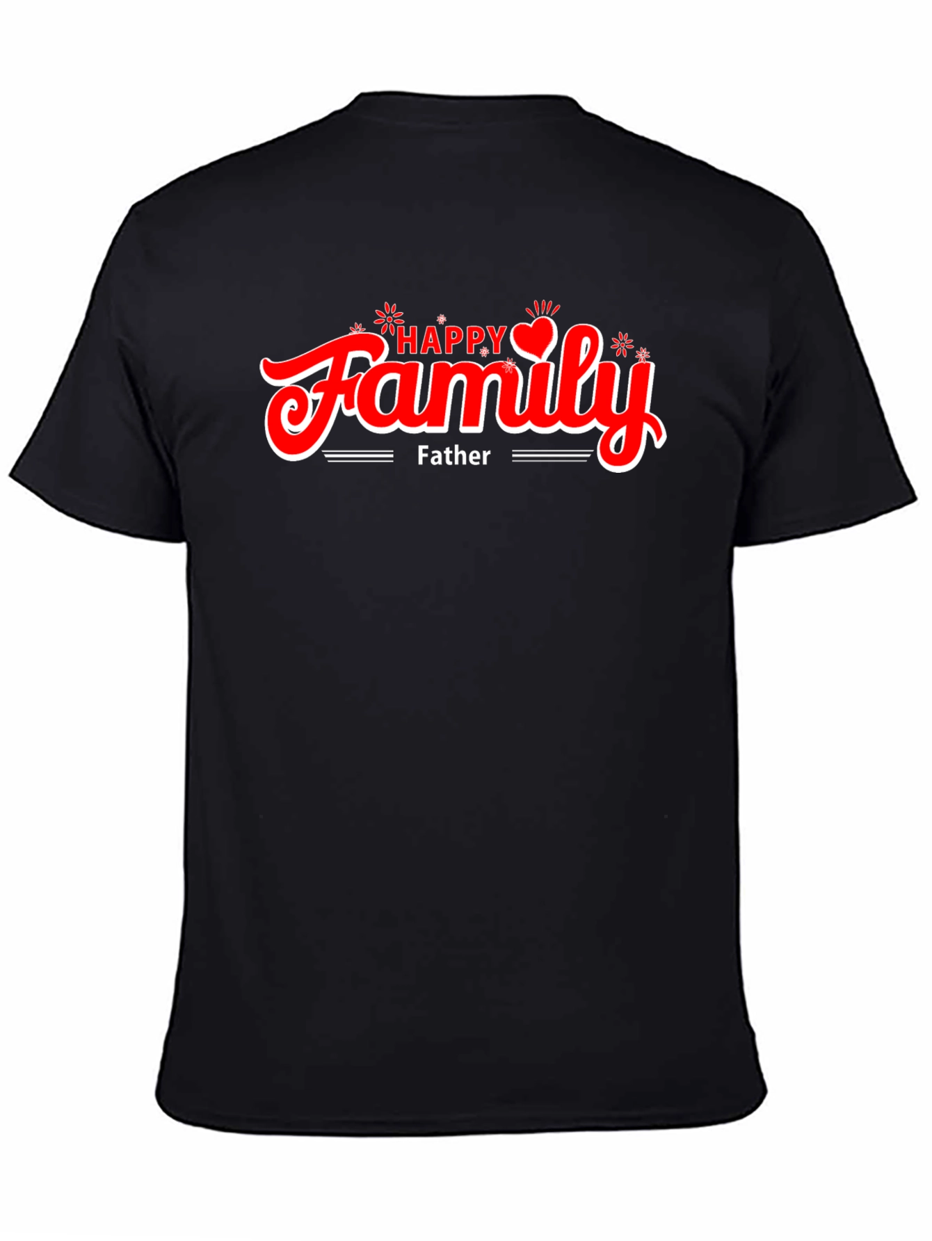 Happy Family Fathers Day Black T-Shirt